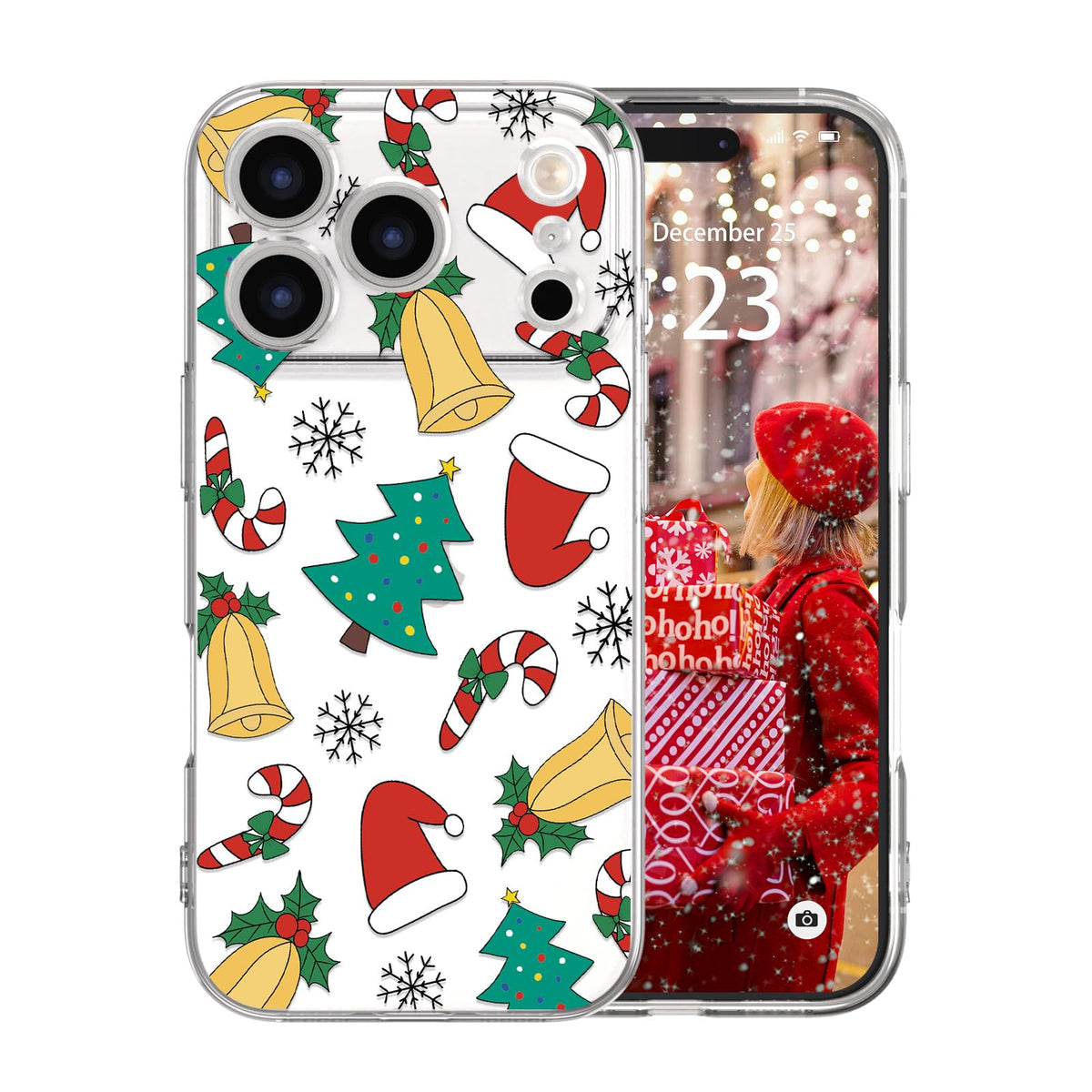 for iPhone 16 Christmas Case Cute Xmas Tree Clear - Gingerbread Man | Xmas Santa Girly Women Girls Kids Snowflakes Candy Winter Holiday Festival Gifts Trendy Soft Protective Cover