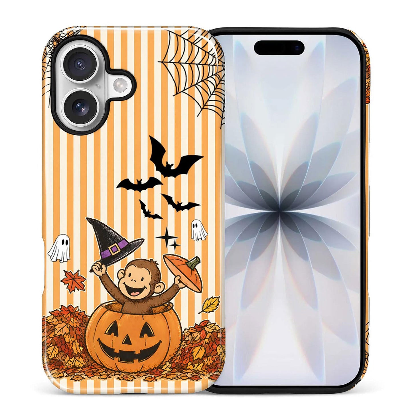 for iPhone 15 Pro Case,Hybrid 2-Layer Hard Shell + Silicone Protective Case -Resistant Shockproof- A Naughty Cat with Blue Stripes Eating Fish