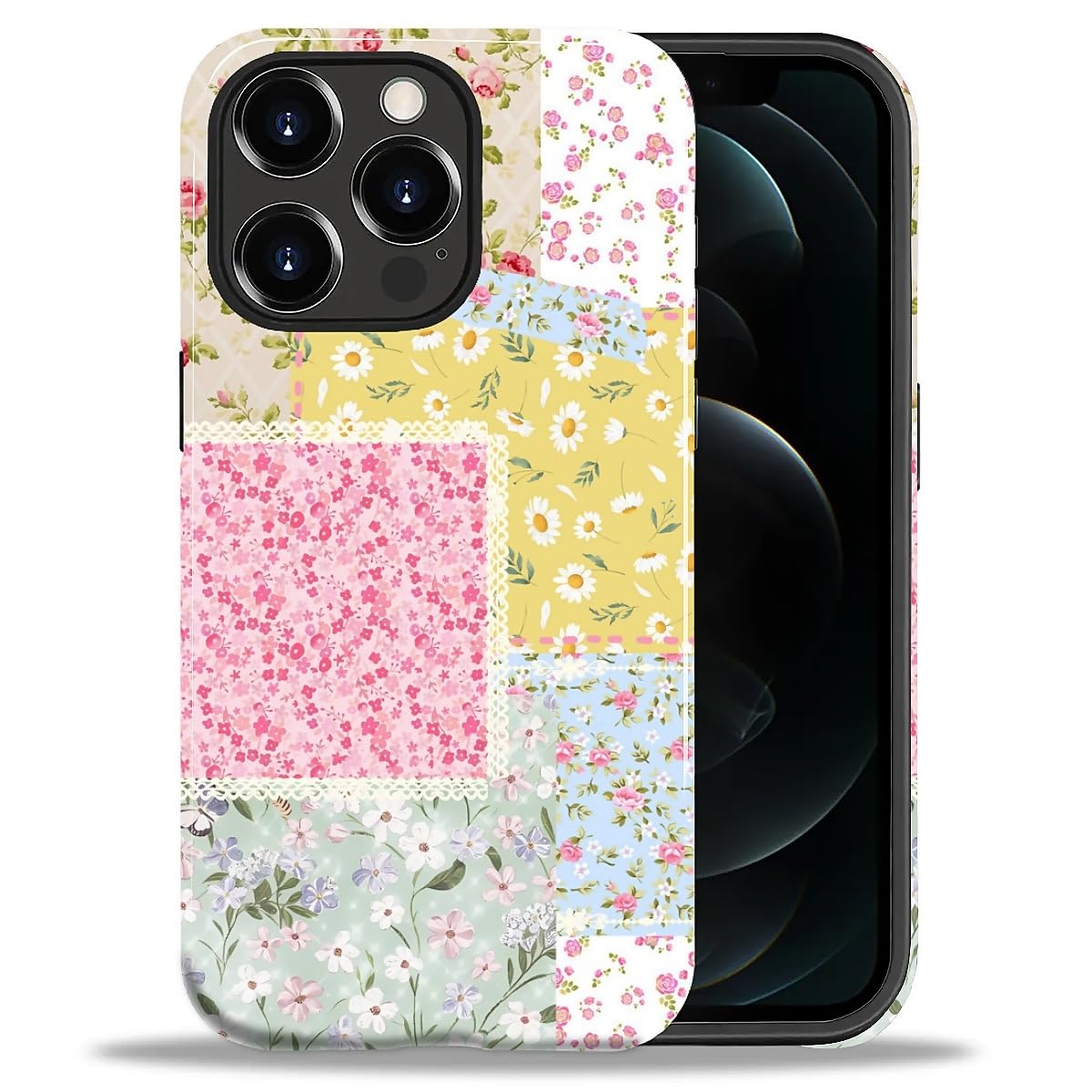 DAIZAG Case for iPhone 13 iPhone 14, Christmas Coffee Snowflake Cane Full-Body Design Hybrid Dual Protection Soft TPU + Hard PC, Shockproof Scratch-Resistant Protective Cover Phone Case for Men Women