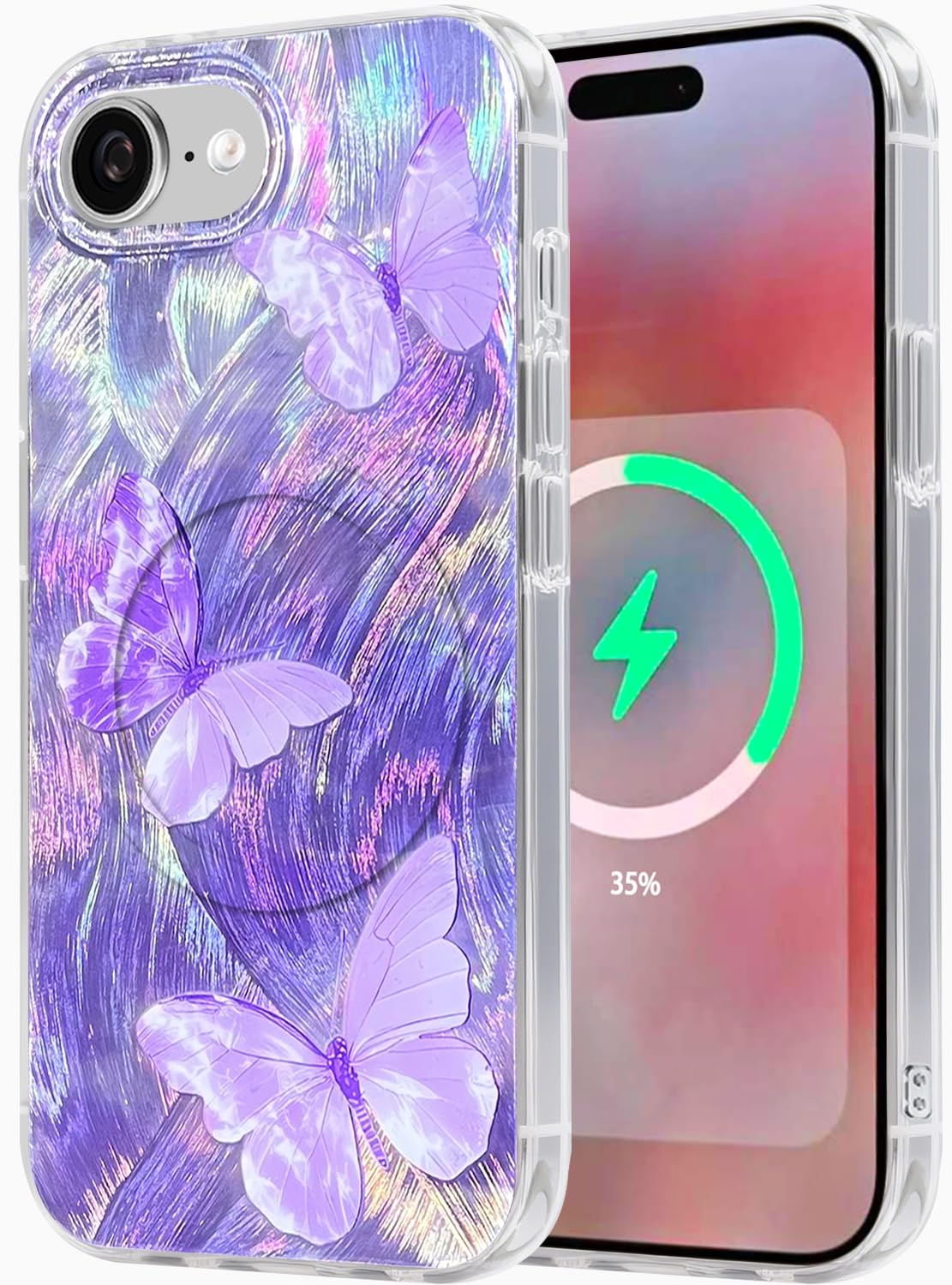 Compatible with iPhone 17 Pro Case,with [Soft Slim][Camera Protection] Cute Fishing Cats Shiny Aesthetic Phone Cover Anti-Yellowing Shockproof Protective Cover for Women Girl
