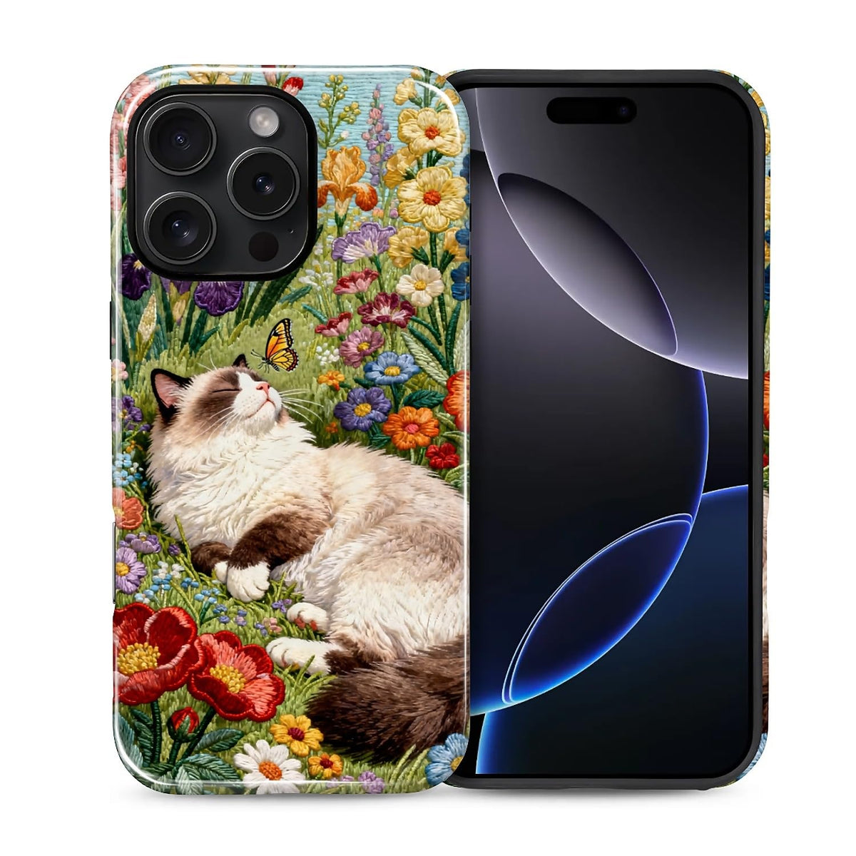 Case for iPhone 15, Shockproof Hybrid Protective Phone Case, Dual-Layer Drop Protection Anti-Scratch, Cozy Cats