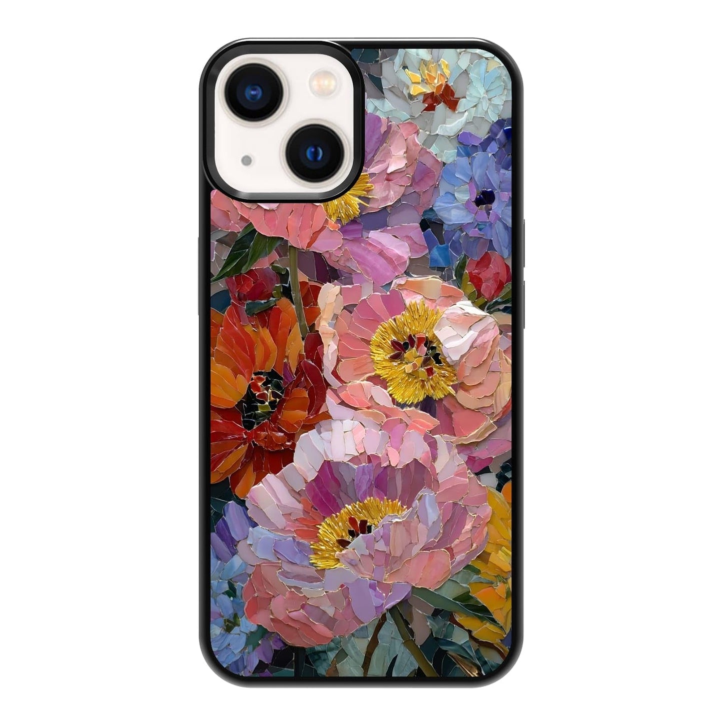 Dark Botanical Wildflower Forest Green Leaf White Blossom Nature Art Phone Case, Shockproof Protective Cover for iPhone 11 12 13 14 15 16 17 Pro Max Plus Mini XR 7 8 SE