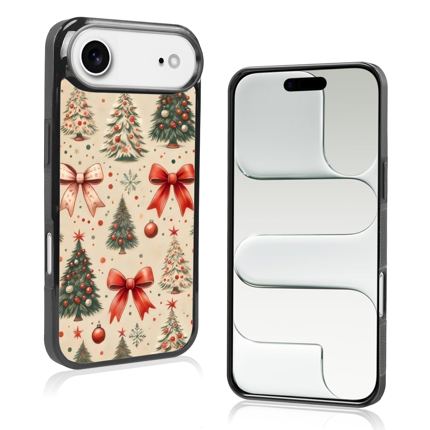Cute Christmas Tree Bow Phone Case: Kawaii Winter Non-Slip Design Compatible with iPhone 13./14 Case for Women & Girl（14）