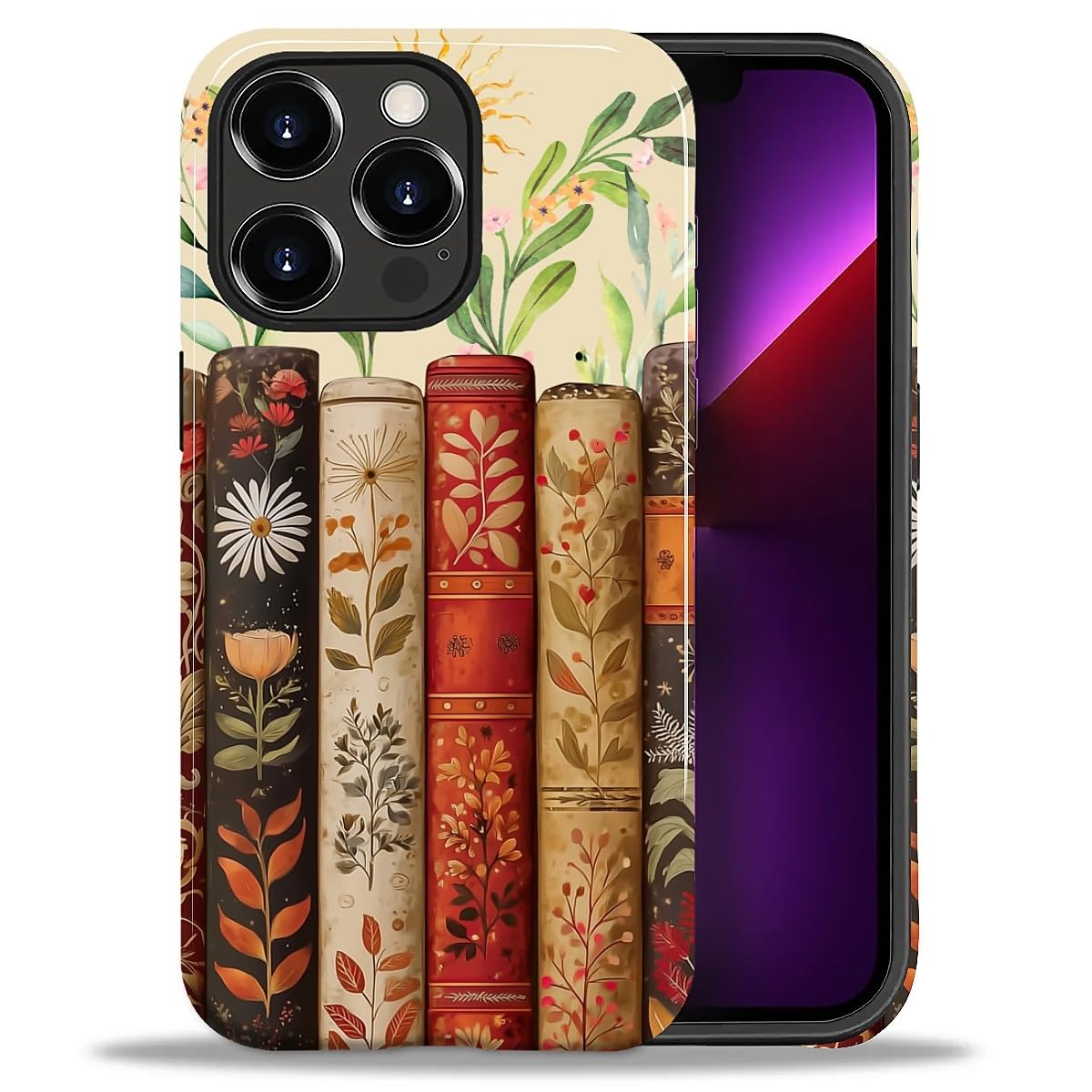 DAIZAG Case for iPhone 13 iPhone 14, Christmas Coffee Snowflake Cane Full-Body Design Hybrid Dual Protection Soft TPU + Hard PC, Shockproof Scratch-Resistant Protective Cover Phone Case for Men Women