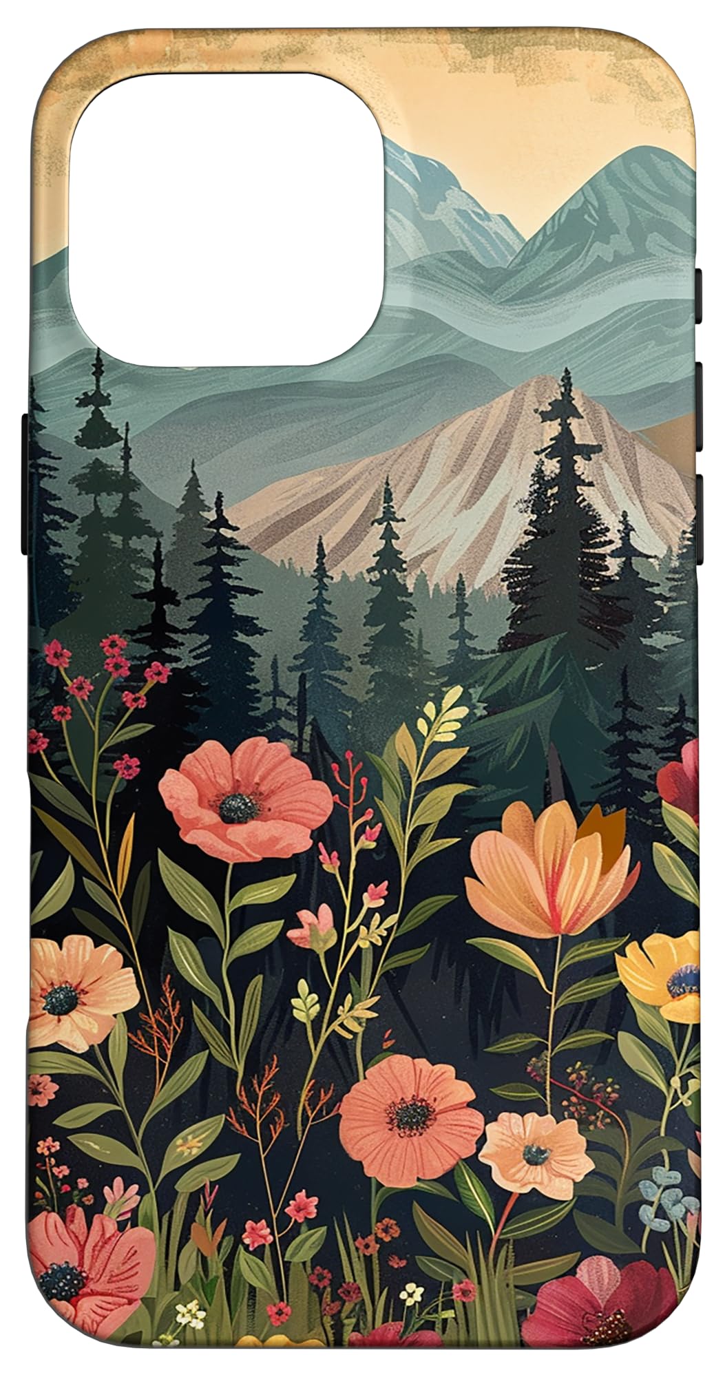 Floral Mountain Boho Pine Tree Forest Nature Case for iPhone 11