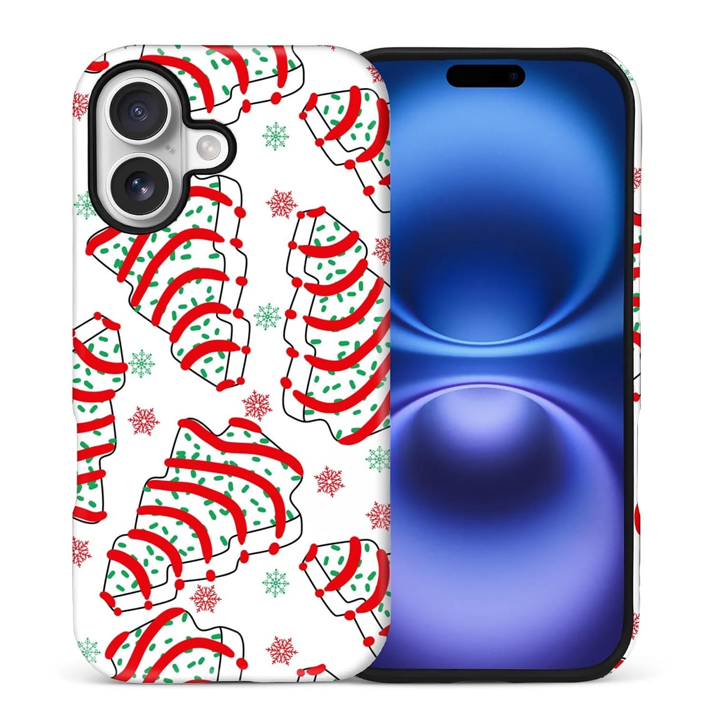 Case for iPhone 17,Drop Protection Hybrid 2-Layer Hard Phone Cover-Vintage Christmas Stamps Collage