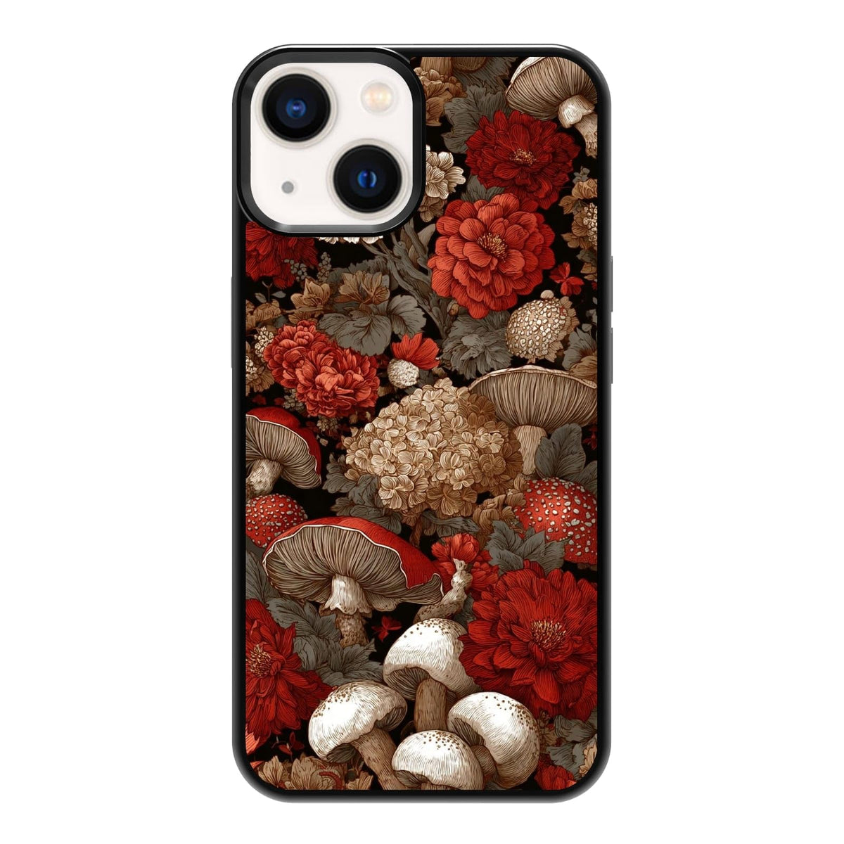 Vintage Green Herb Botanical Leaf Sketch Nature Phone Case, Shockproof Protective Cover for iPhone 11 12 13 14 15 16 17 Pro Max Plus Mini XR 7 8 SE