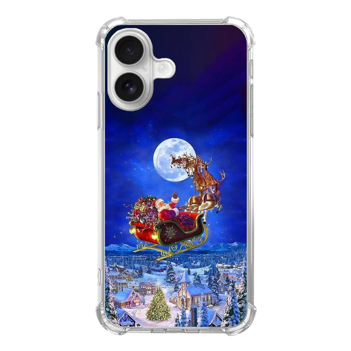 Christmas Snowflakes Pattern Phone Case Compatible with iPhone 17，Red Christmas Falling Snowflake Cool Trendy TPU Bumper Protective Cover Case for iPhone 17