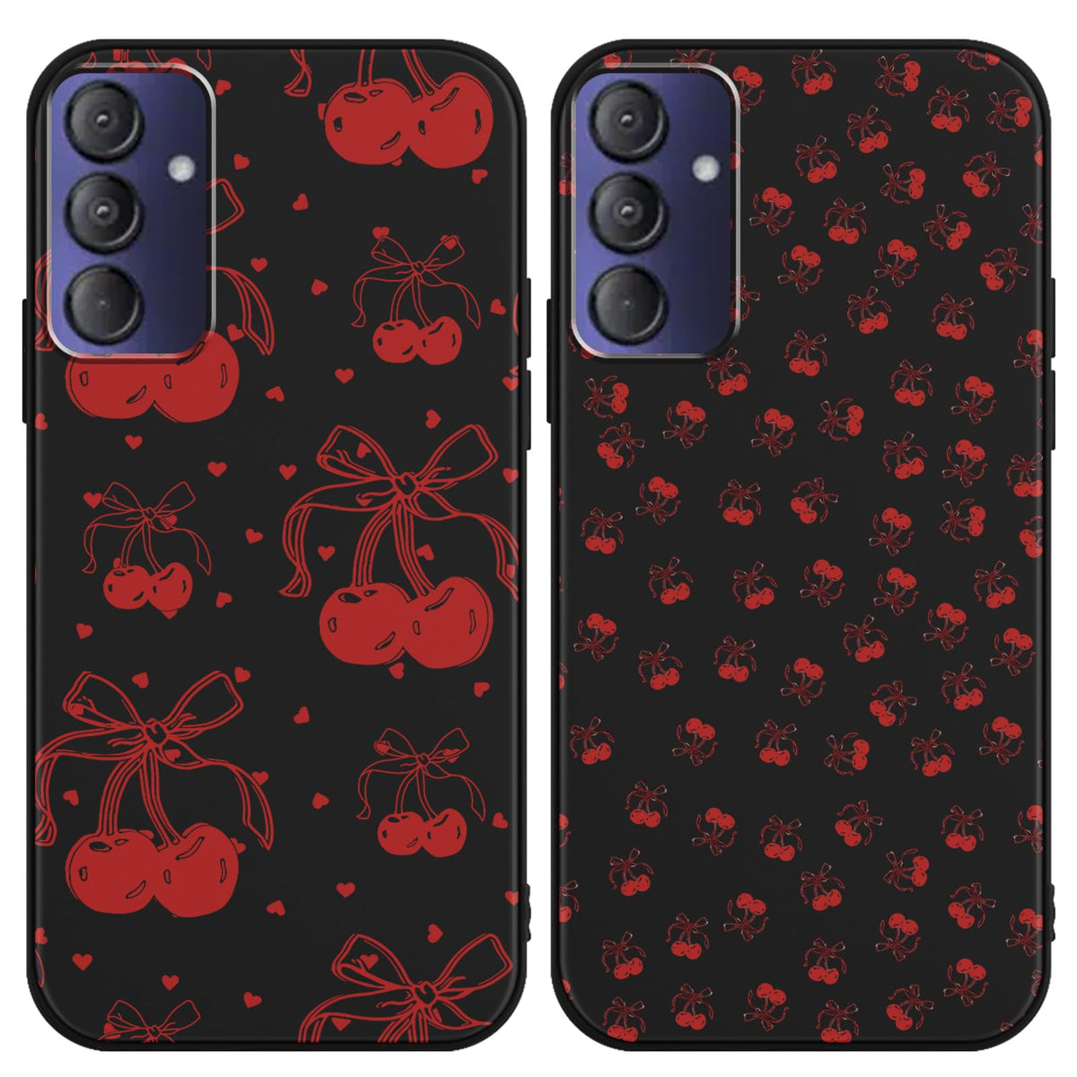 2 Pack Cartoon Floral Phone Case for Gabb Phone 4 6.1",Cute Kawaii Flower Collage Pattern Cases Aesthetic Design,Black TPU Bumper Protective Cover for Girls Women