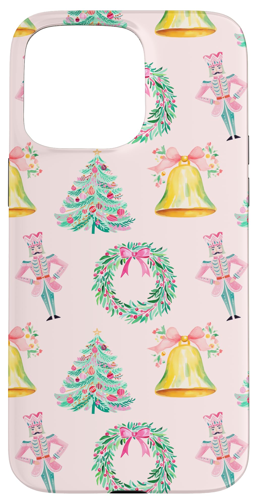 Preppy Pink Christmas Nutcracker Print Case for iPhone 15