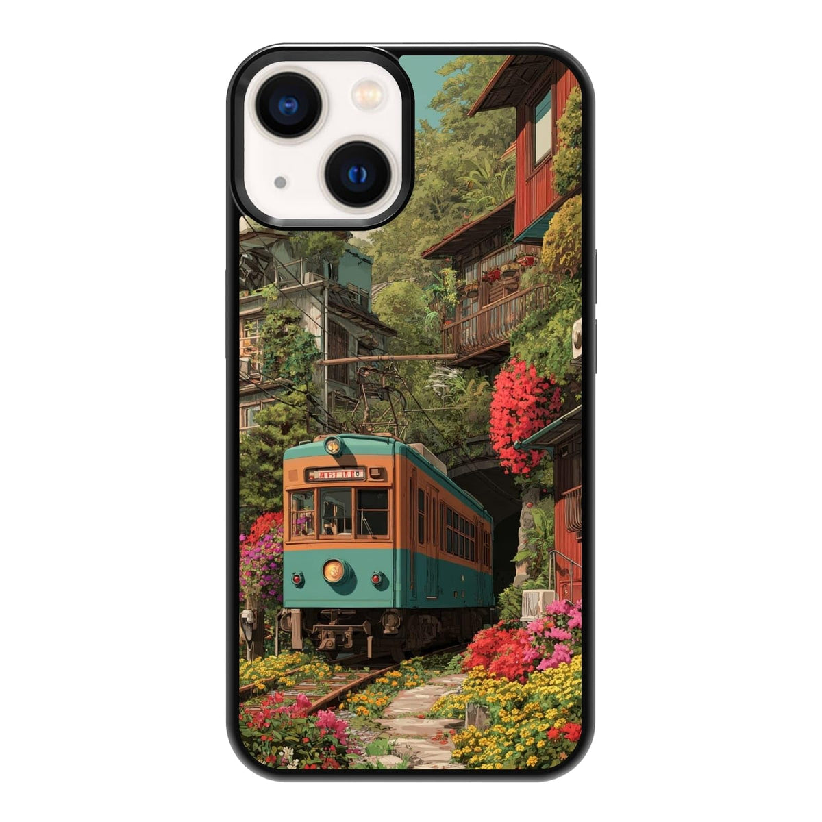 Lush Tropical Monstera Leaves Black Cat Botanical Art Phone Case, Shockproof Protective Cover for iPhone 11 12 13 14 15 16 17 Pro Max Plus Mini XR 7 8 SE