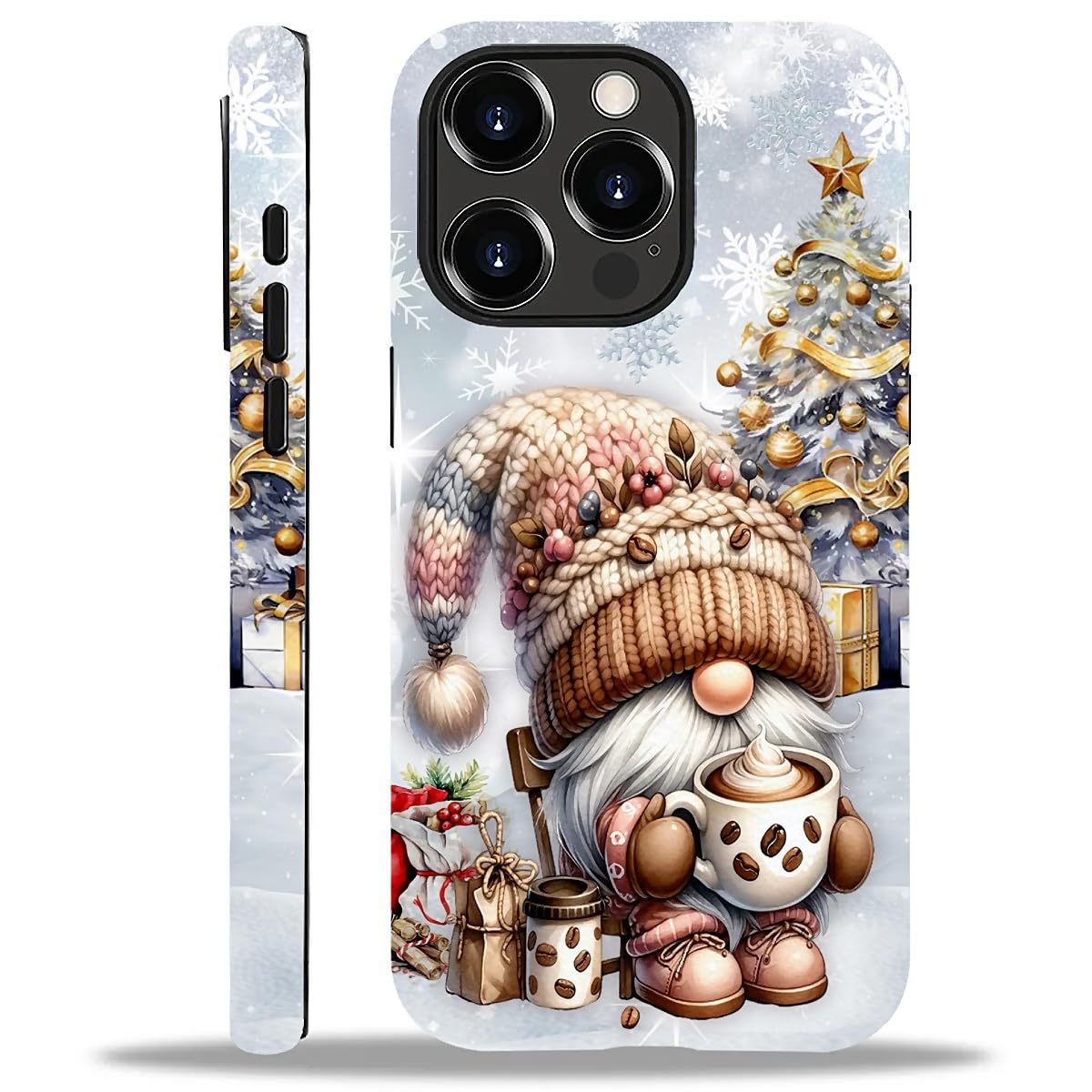 Case Compatible with iPhone 16,Christmas Decorations-Santa Claus Hybrid 2-Layer Hard Shell+Silicone Double Protective Scratch-Resistant Shockproof Case for iPhone 16