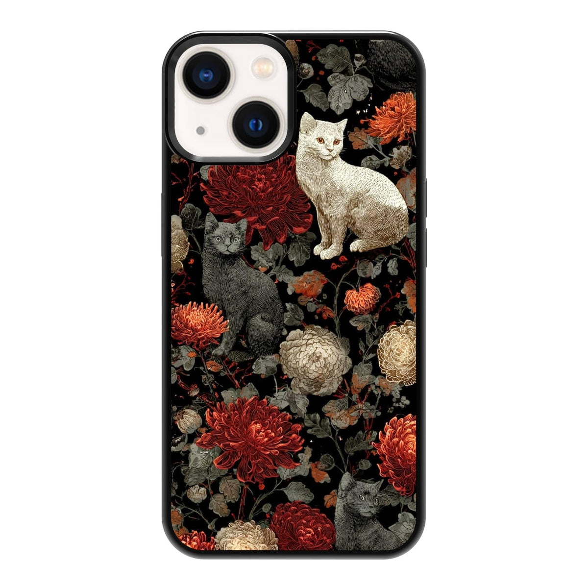 Vintage Green Herb Botanical Leaf Sketch Nature Phone Case, Shockproof Protective Cover for iPhone 11 12 13 14 15 16 17 Pro Max Plus Mini XR 7 8 SE