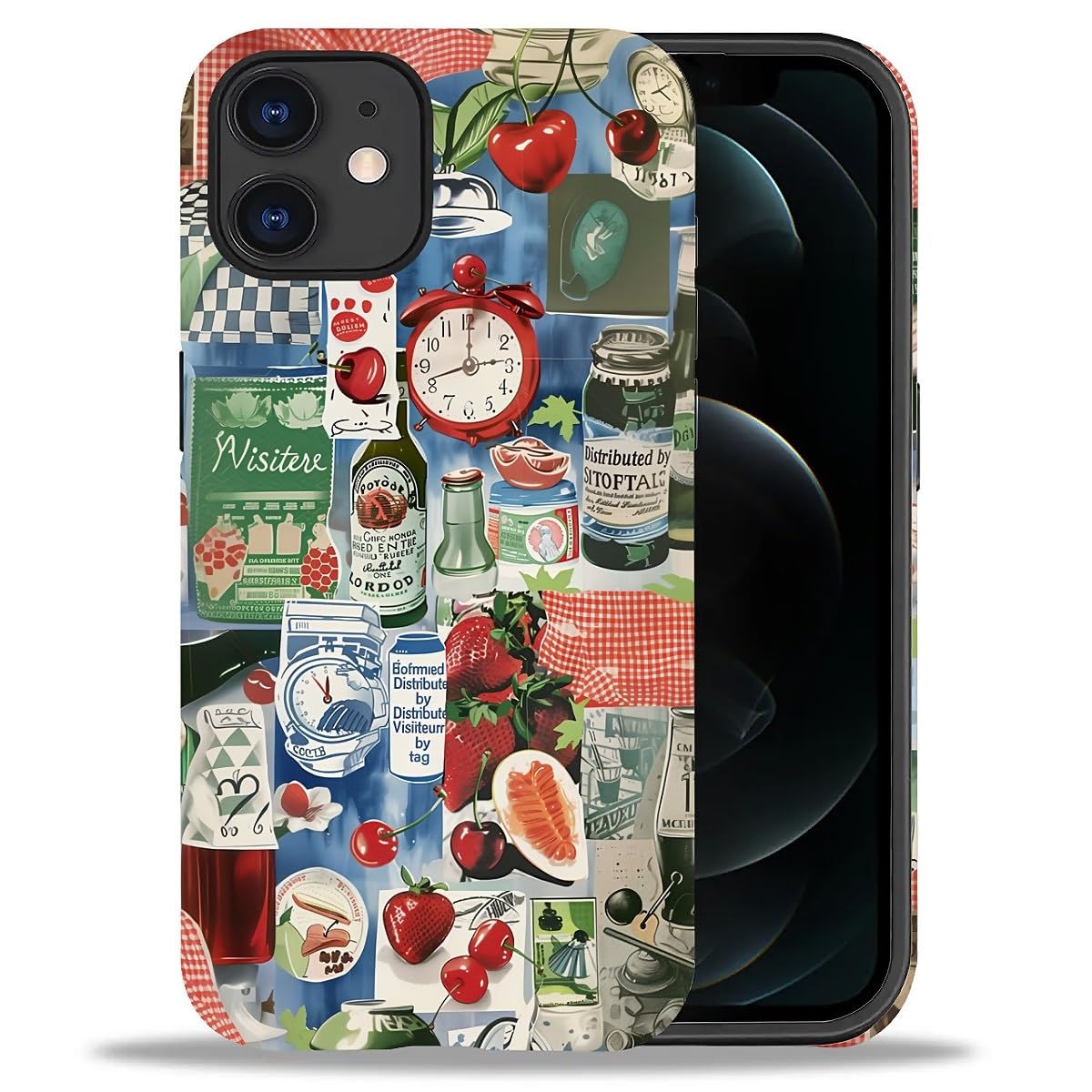 DAIZAG Phone Case Compatible with iPhone 13/14,Christmas Santa Claus Mixed 2 Layer Soft Silicone+Hard PC Ddouble Protection Ultra-Thin Phone Case for iPhone 13/14