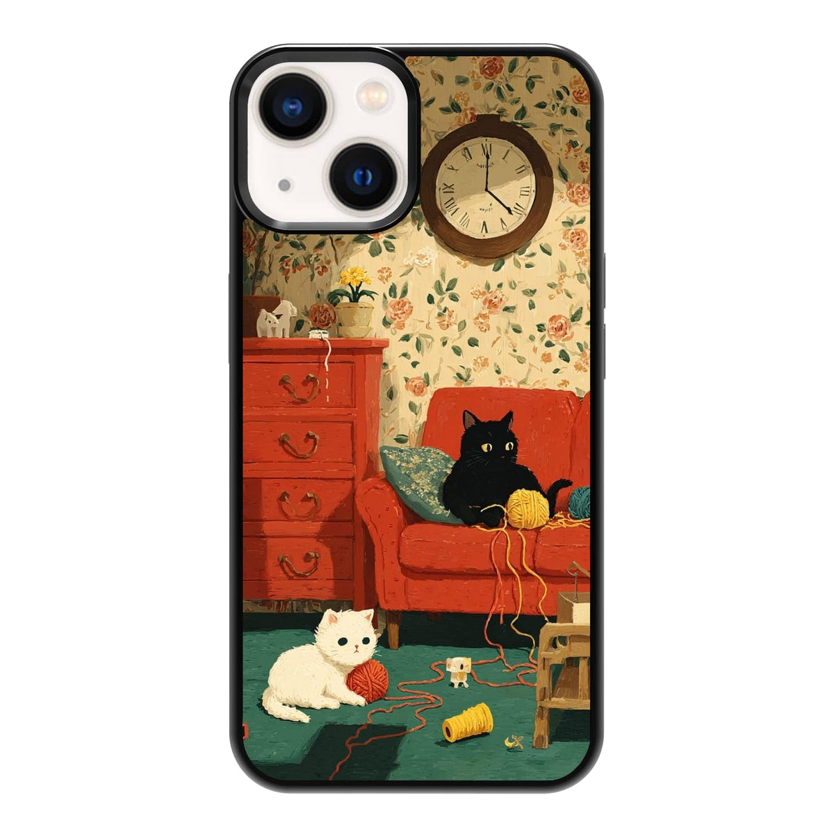 Four Seasons Tree of Life Watercolor Nature Phone Case, Shockproof Protective Cover for iPhone 11 12 13 14 15 16 17 Pro Max Plus Mini XR 7 8 SE
