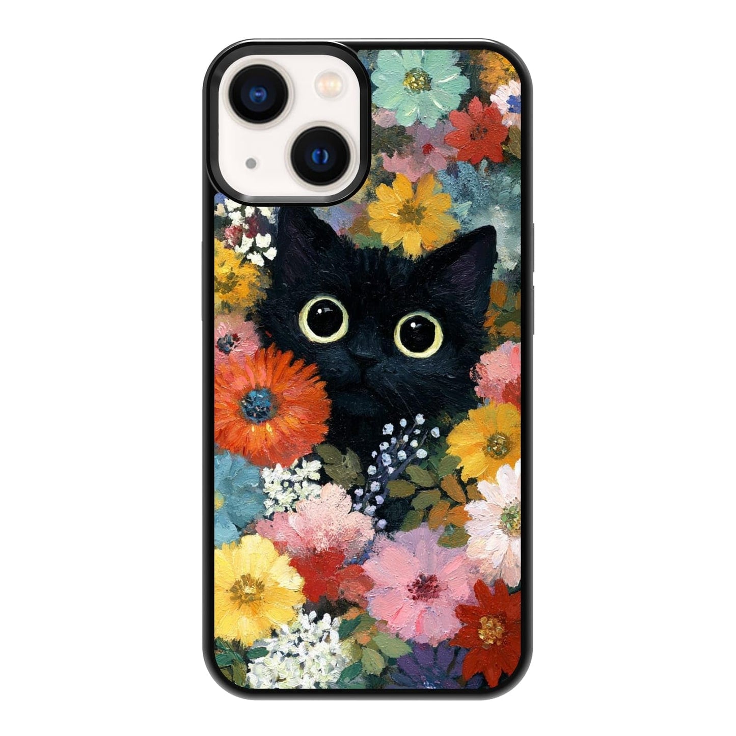 Black Cat Indoor Jungle Potted Plants Bookshelf Dark Green Botanical Urban Forest Phone Case, Shockproof Protective Cover for iPhone 11 12 13 14 15 16 17 Pro Max Plus Mini XR 7 8 SE