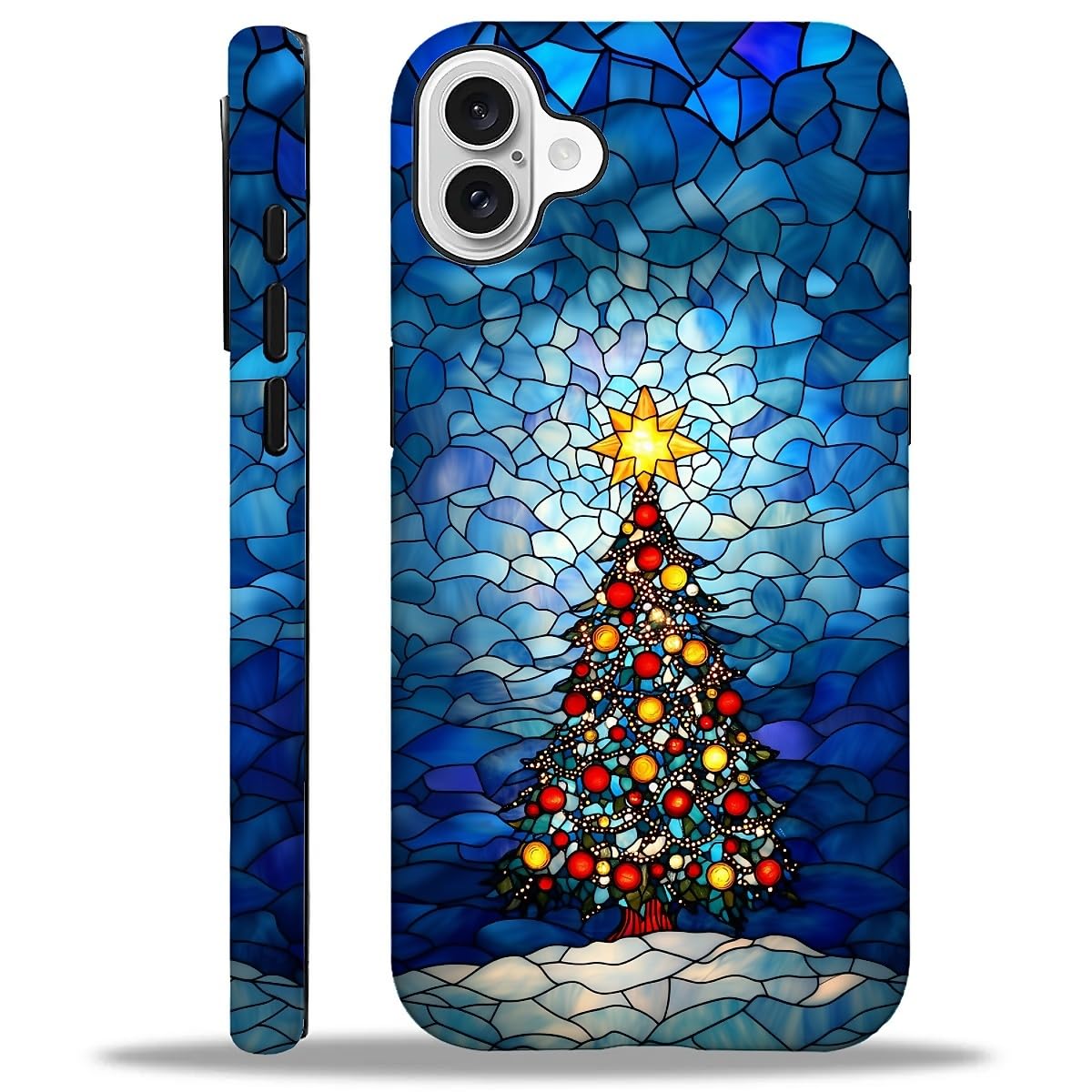 Case Compatible with iPhone 16,Christmas Decorations-Santa Claus Hybrid 2-Layer Hard Shell+Silicone Double Protective Scratch-Resistant Shockproof Case for iPhone 16