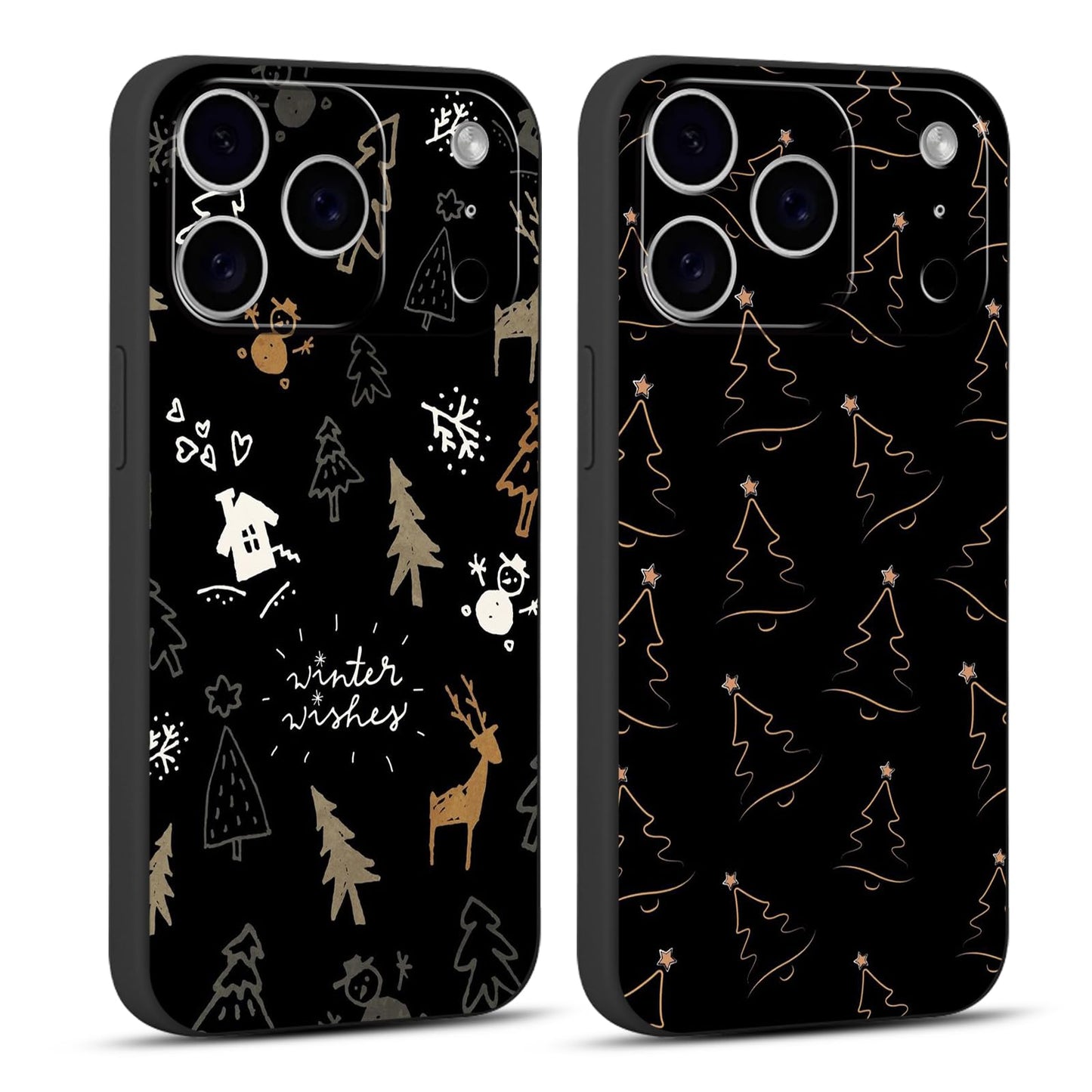 2 Pack Merry Christmas Phone Case for iPhone 13 / iPhone 14 6.1", Cute Red Christmas Truck Car Tree Candy Snowflake Pattern Case Anti-Scratch Shockproof Soft Silicone Gifts Girl Women Cover