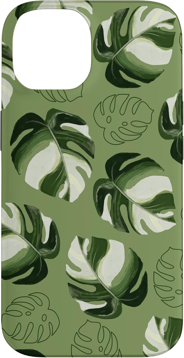 Monstera Deliciosa Leaves Plant Leaf Botanical Nature Case for iPhone 15