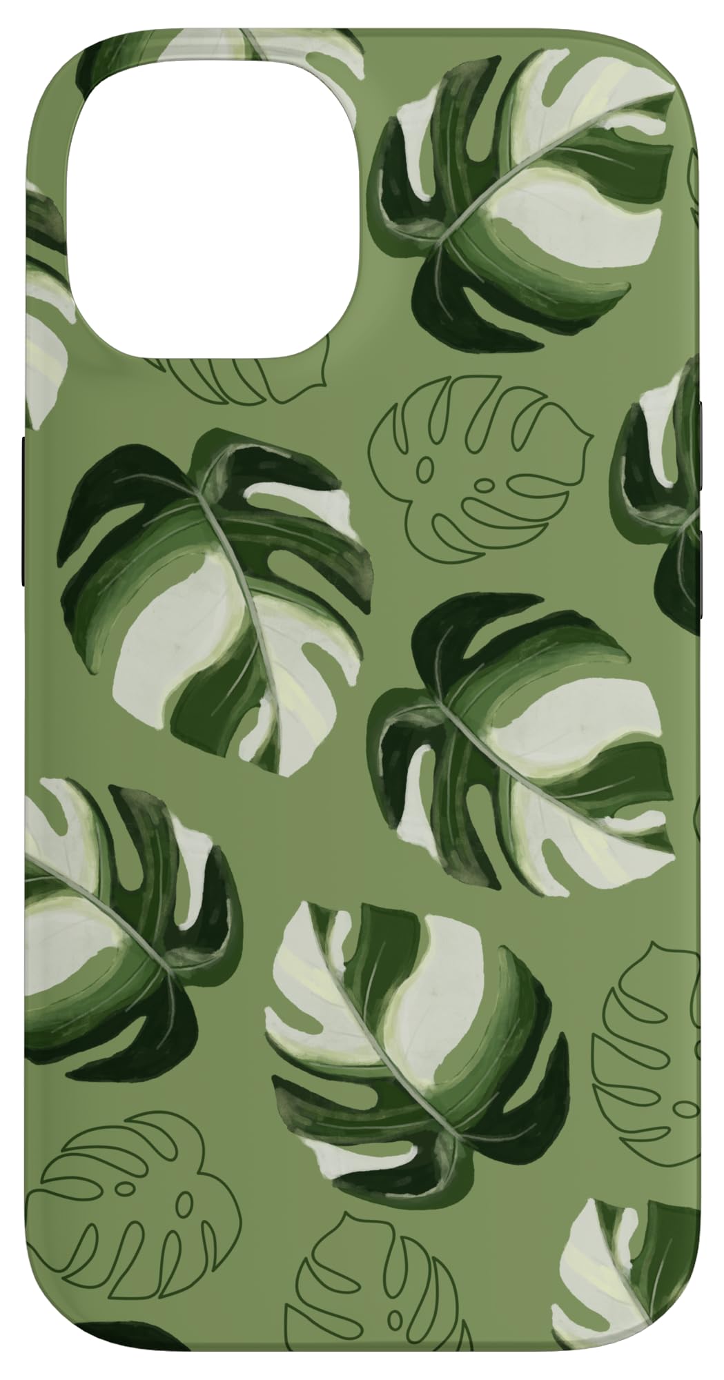 Monstera Deliciosa Leaves Plant Leaf Botanical Nature Case for iPhone 15