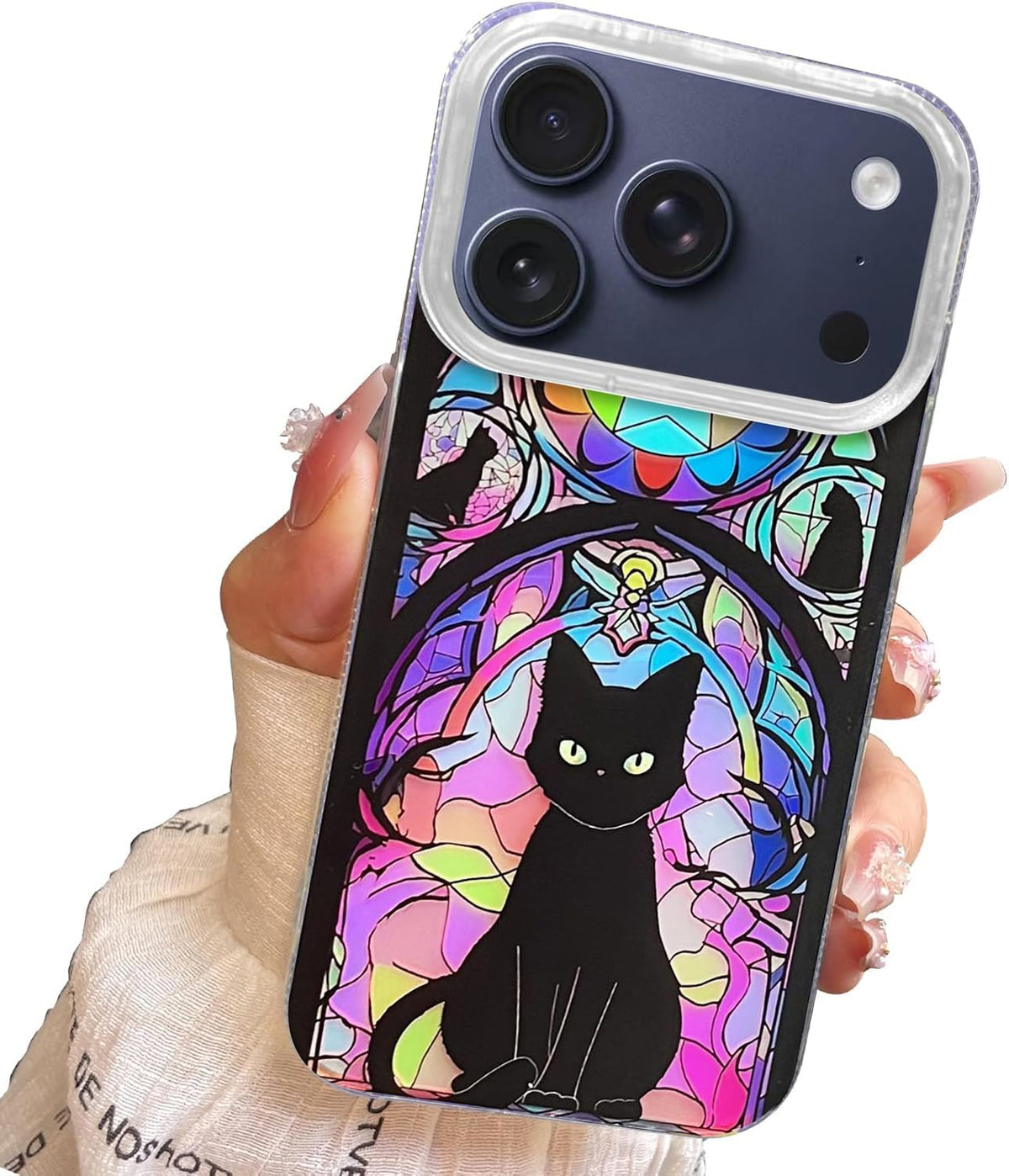 iPhone 13/14 Case, Black Cat Design, Slim Silicone Bumper Case, Wireless Charging Compatible