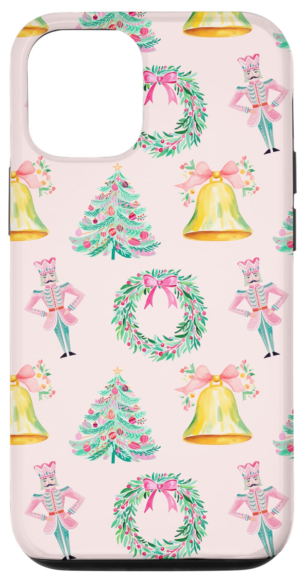 Preppy Pink Christmas Nutcracker Print Case for iPhone 15