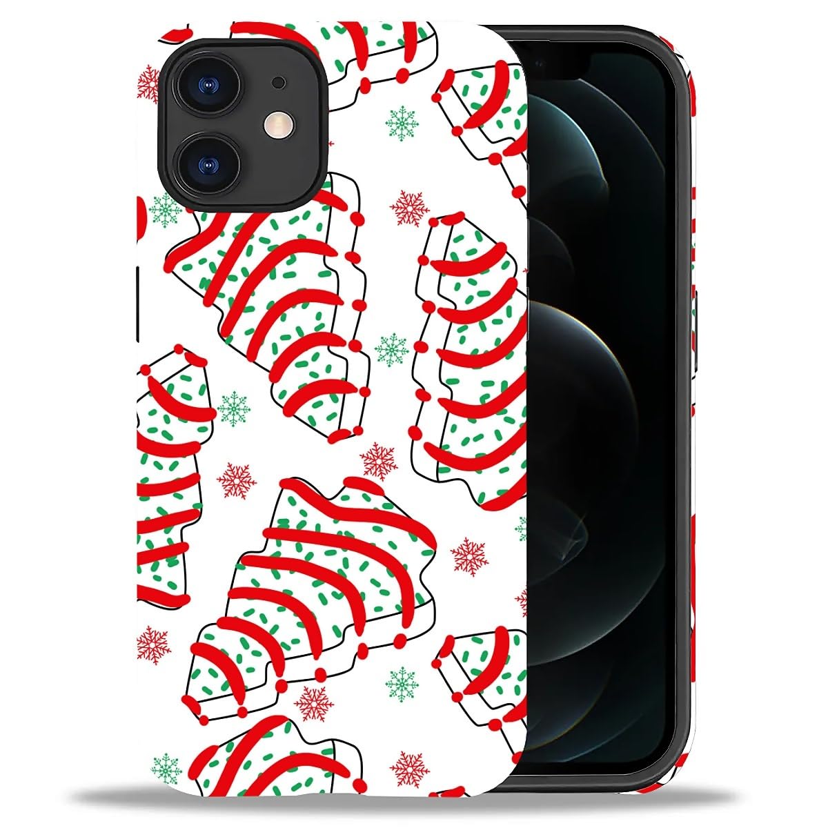 Case for iPhone 17,Drop Protection Hybrid 2-Layer Hard Phone Cover-Vintage Christmas Stamps Collage