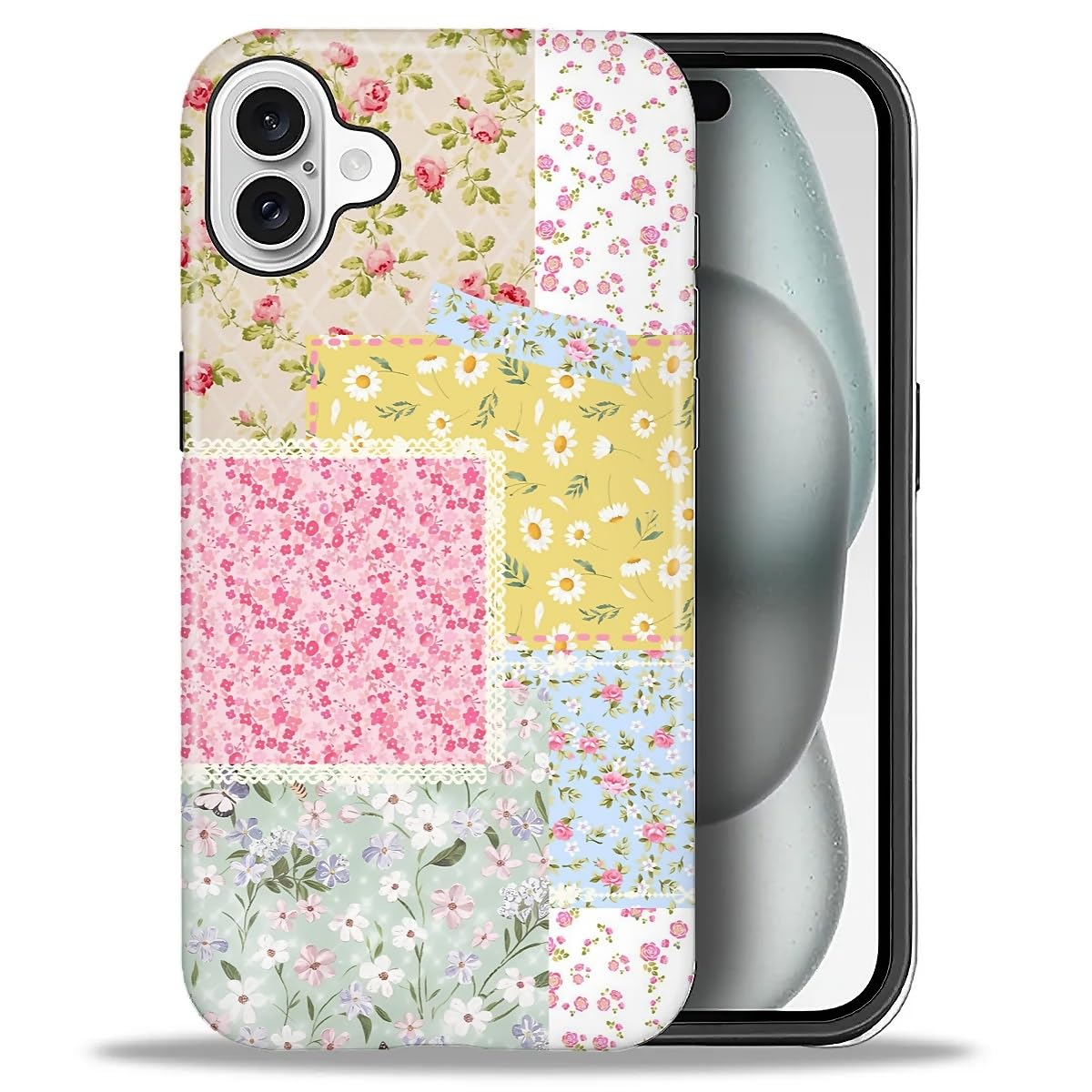 DAIZAG Case for iPhone 13 iPhone 14, Christmas Coffee Snowflake Cane Full-Body Design Hybrid Dual Protection Soft TPU + Hard PC, Shockproof Scratch-Resistant Protective Cover Phone Case for Men Women