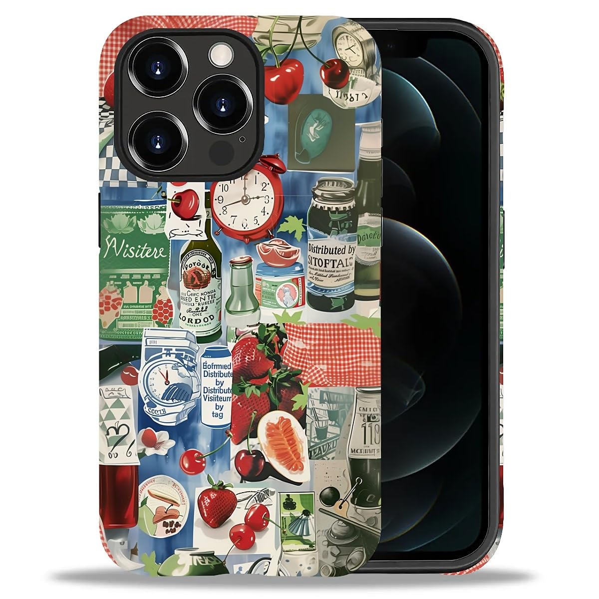 DAIZAG Phone Case Compatible with iPhone 13/14,Christmas Santa Claus Mixed 2 Layer Soft Silicone+Hard PC Ddouble Protection Ultra-Thin Phone Case for iPhone 13/14