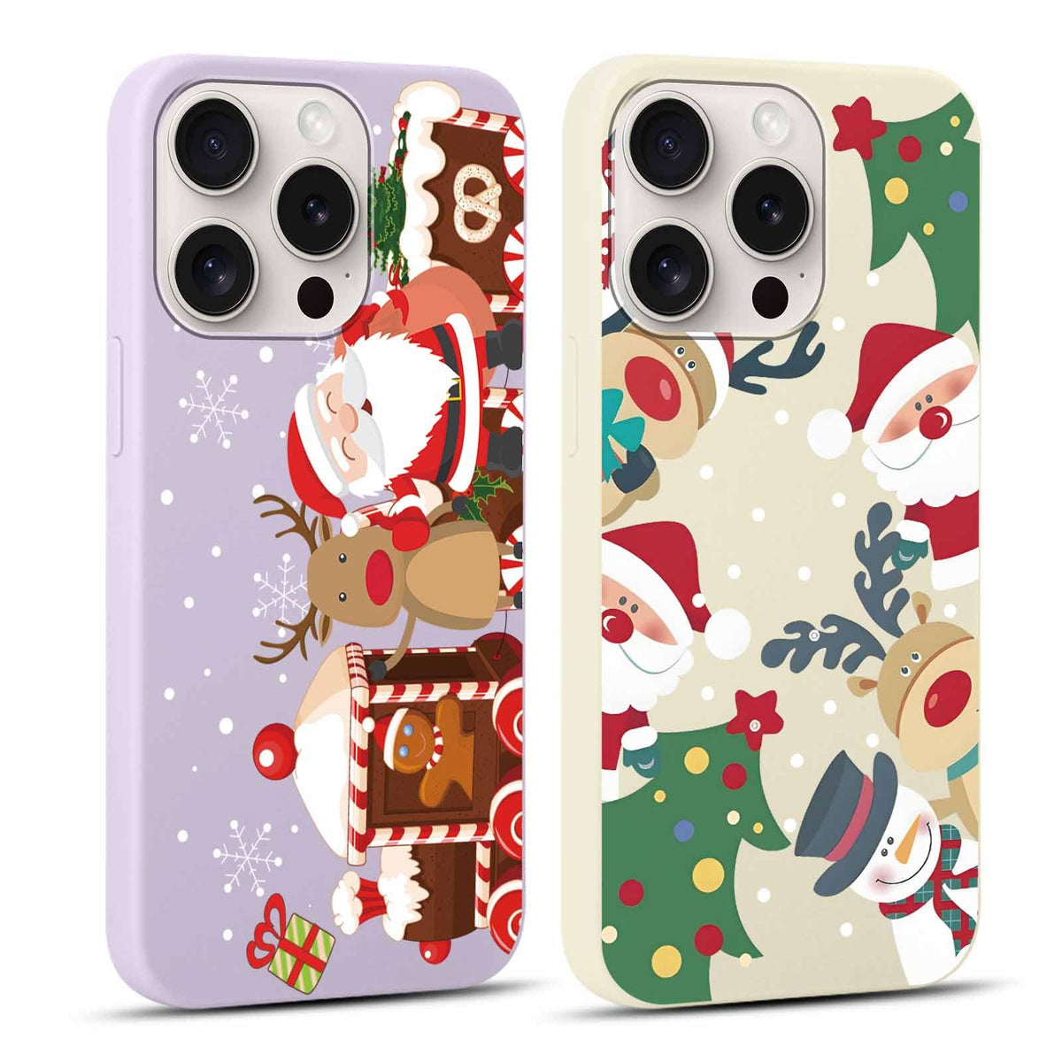 2 Pack Merry Christmas Phone Case for iPhone 16 6.1", Cute Xmas Christmas Tree Pattern Case with Candy Design Christmas Decorations Gifts Shockproof Soft Silicone Cover for Girl Women