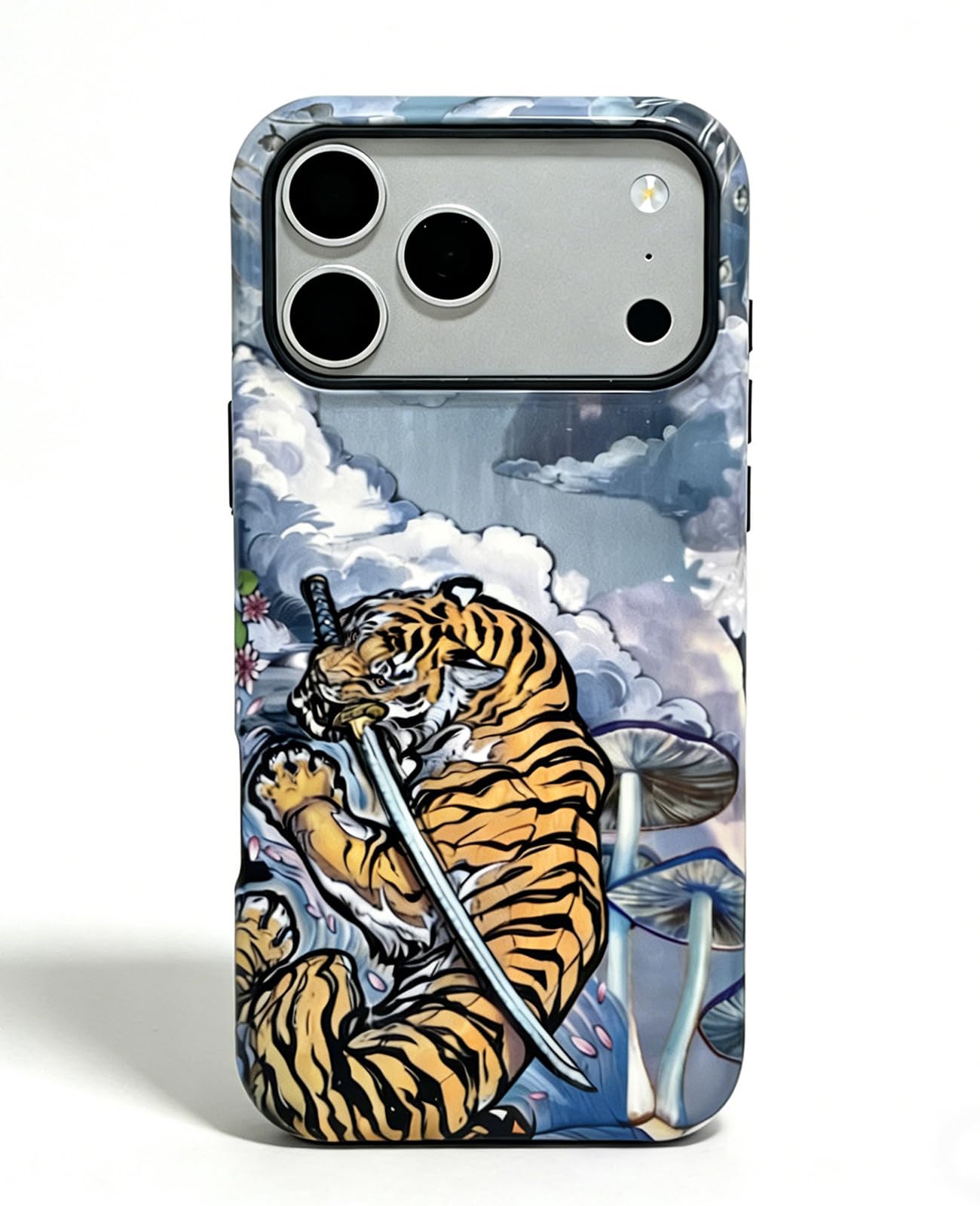 for iPhone 17 Pro Case Cute Retro Chinese-Style Tiger Phone Case Made of Hard PC Material, It Provides Full Protection with A Glossy Finish for Women (Green, iPhone 17 Pro)