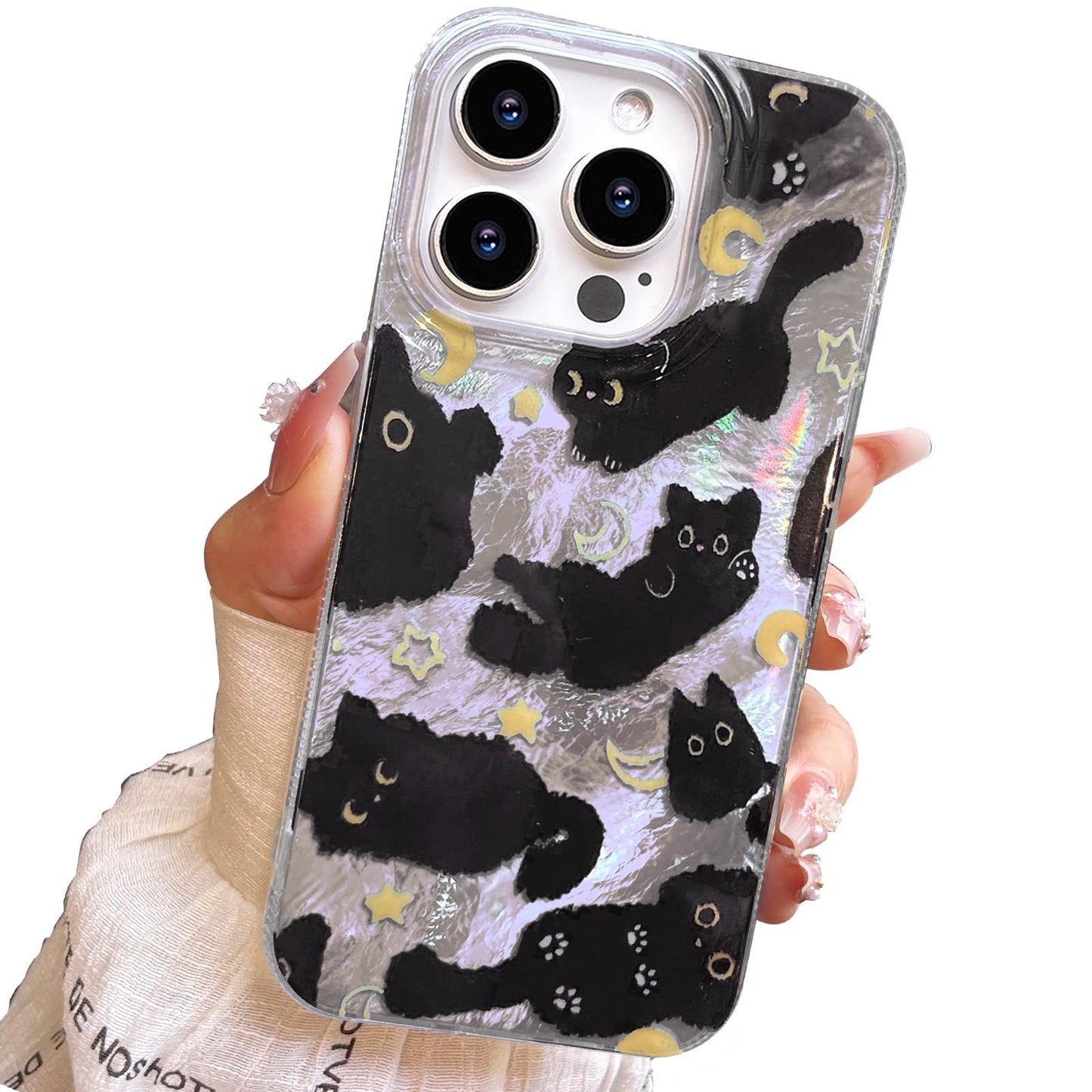 for iPhone 13 Case & iPhone 14 Case Shiny Cute cat Design,Fun Dog Soft Slim TPU Shockproof Protective Bumper Adorable Phone Cases Cover for Women Girls Aesthetic,iPhone 14/13 6.1"