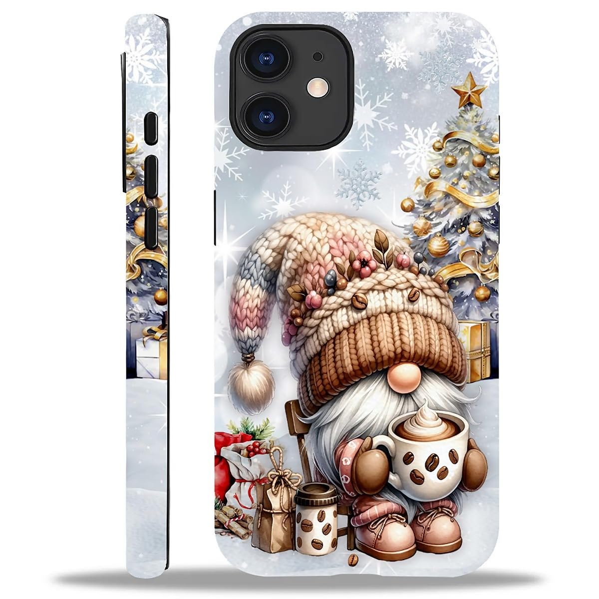 Case Compatible with iPhone 16,Christmas Decorations-Santa Claus Hybrid 2-Layer Hard Shell+Silicone Double Protective Scratch-Resistant Shockproof Case for iPhone 16