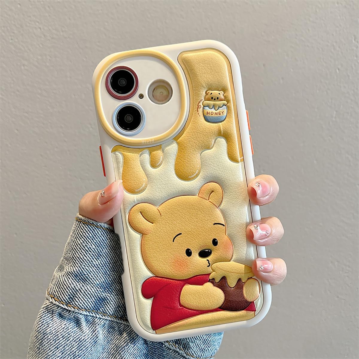 Compatible with iPhone 17 Cute Case, Kawaii Phone Case TPU Leather Cute Bear Cartoon case Soft Rubber Shockproof Protective for iPhone 17 Case Cover for Women Girls