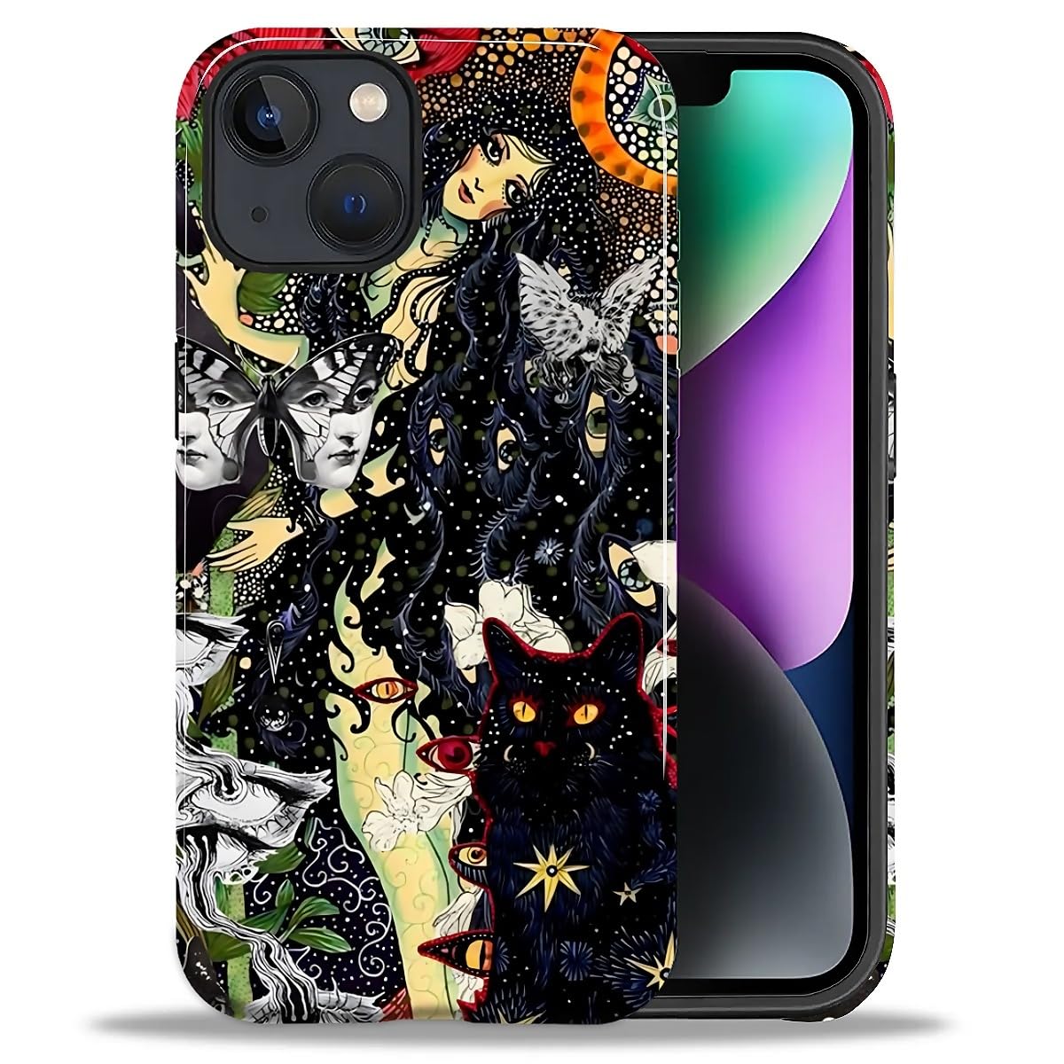 for iPhone 17 Pro Max Case,Hybrid 2-Layer Hard Shell + Silicone Protective Case -Resistant Shockproof- Ally's Dog's Cute College Summer Flower Collage