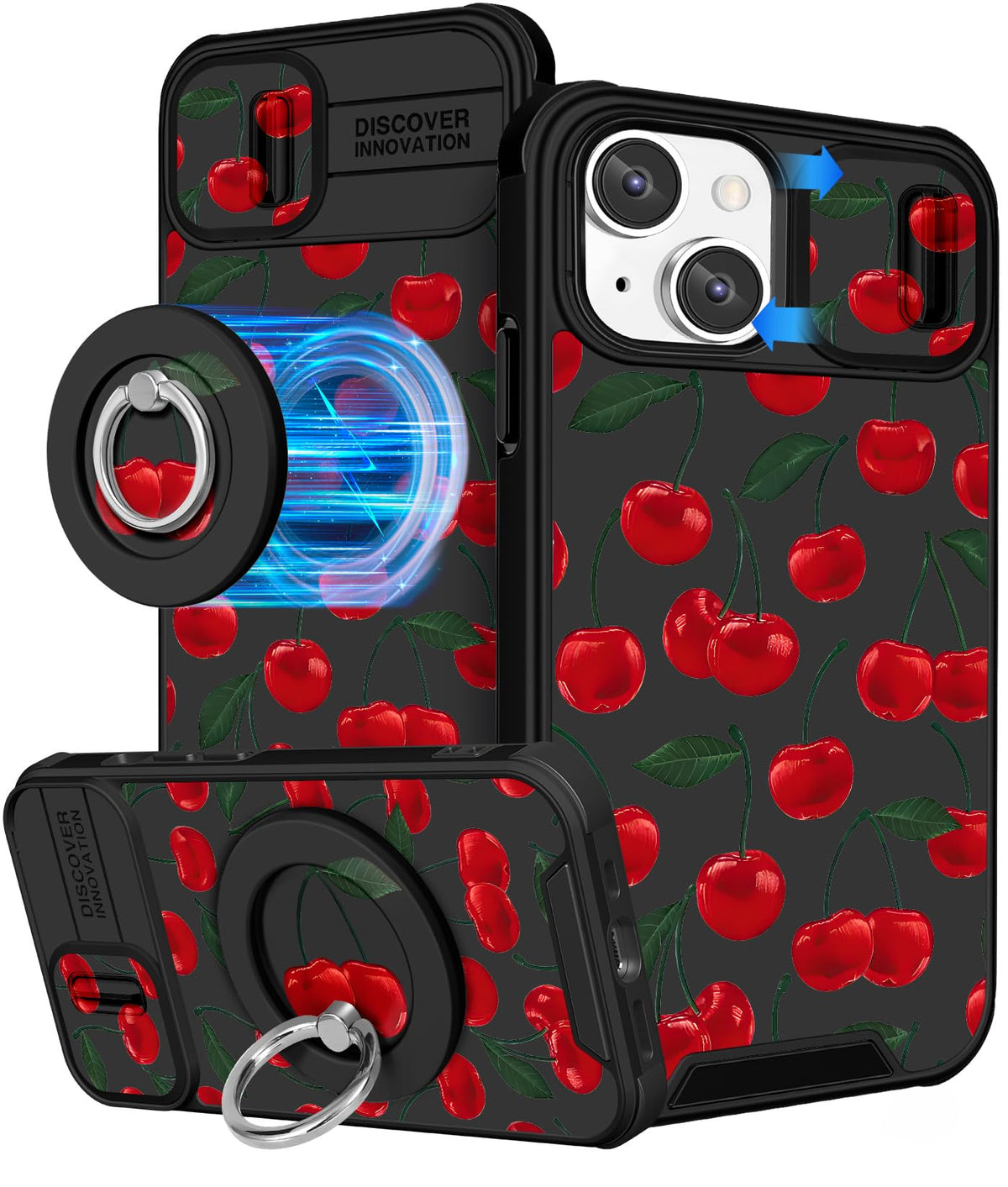 Buleens for iPhone 17 Pro Max Case 6.9 Inch - with Ring Stand & Camera Cover Aesthetic Cute Designed for Women Girls Girly Cartoon Kawaii Dogs Phone Case for iPhone 17 Pro Max Compatible with Magsafe