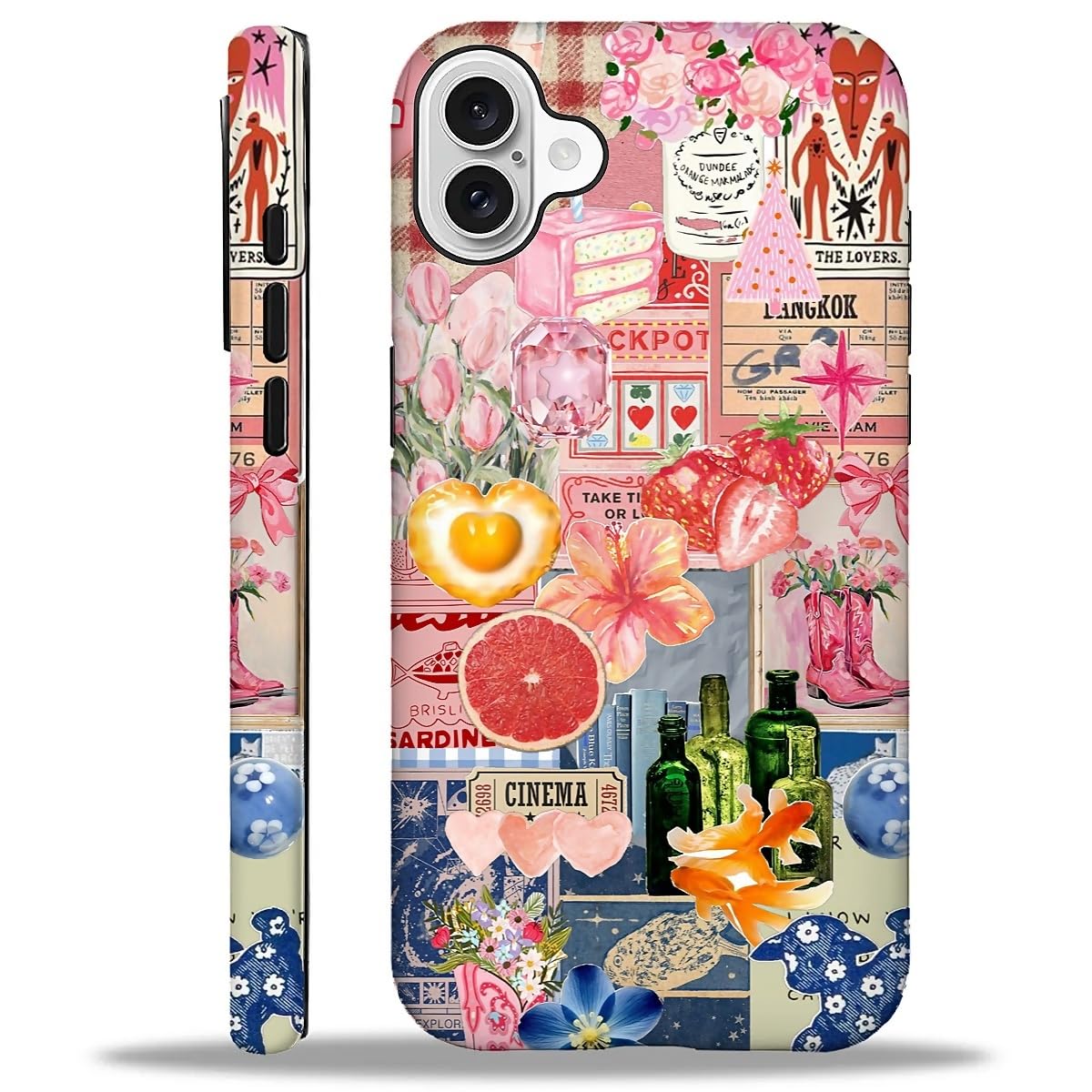 Case for iPhone 16 Pro Max,Aesthetic Frog Pond Splice Exquisitely Pattern Double Protective Phone Cover Cases Soft Silicone for iPhone 16 Pro Max