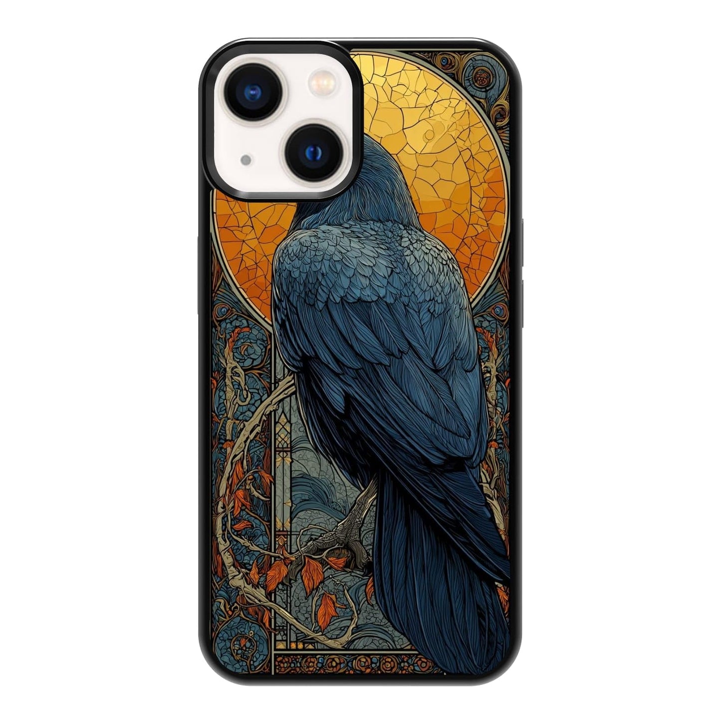 Lush Tropical Monstera Leaves Black Cat Botanical Art Phone Case, Shockproof Protective Cover for iPhone 11 12 13 14 15 16 17 Pro Max Plus Mini XR 7 8 SE