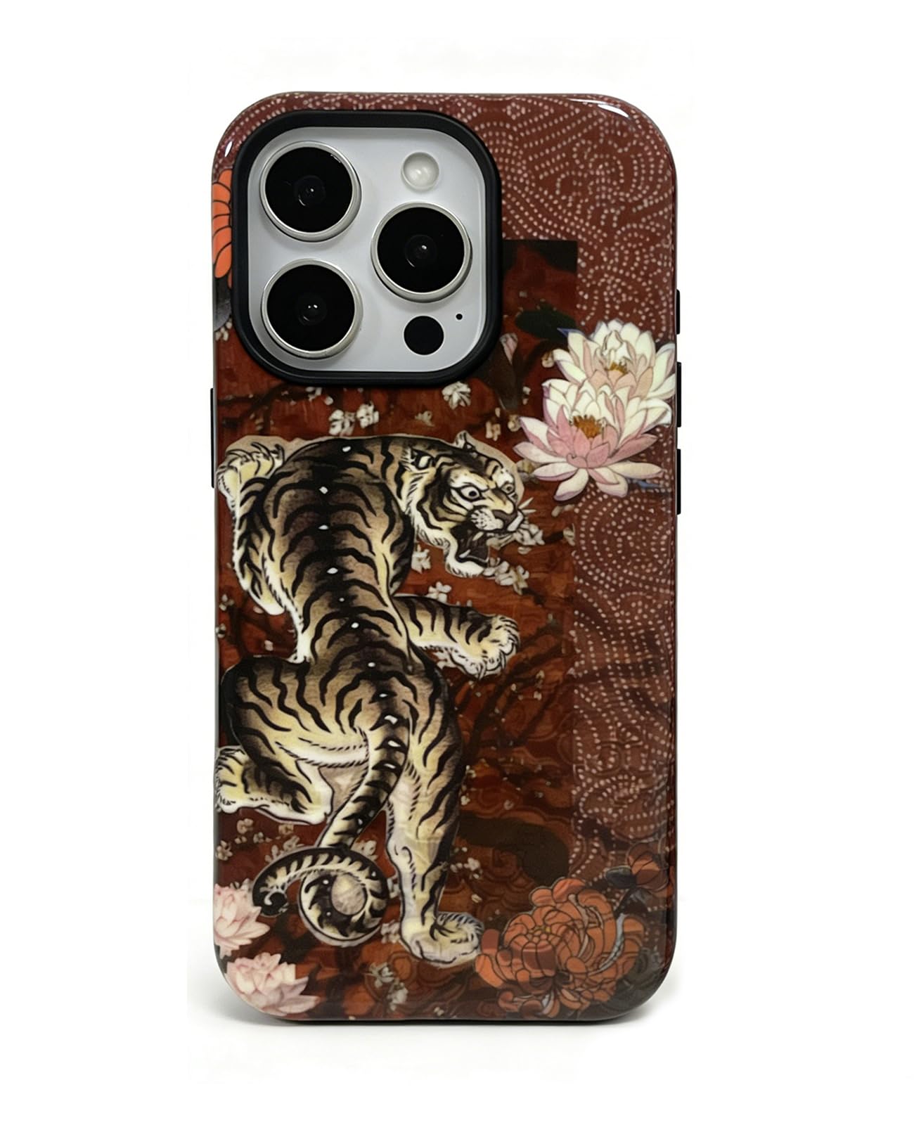 for iPhone 17 Pro Case Cute Retro Chinese-Style Tiger Phone Case Made of Hard PC Material, It Provides Full Protection with A Glossy Finish for Women (Green, iPhone 17 Pro)