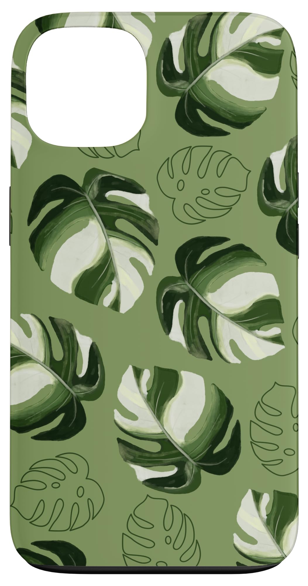 Monstera Deliciosa Leaves Plant Leaf Botanical Nature Case for iPhone 15