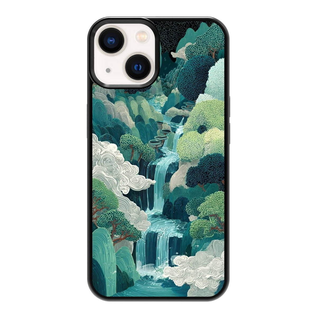 Lush Tropical Monstera Leaves Black Cat Botanical Art Phone Case, Shockproof Protective Cover for iPhone 11 12 13 14 15 16 17 Pro Max Plus Mini XR 7 8 SE