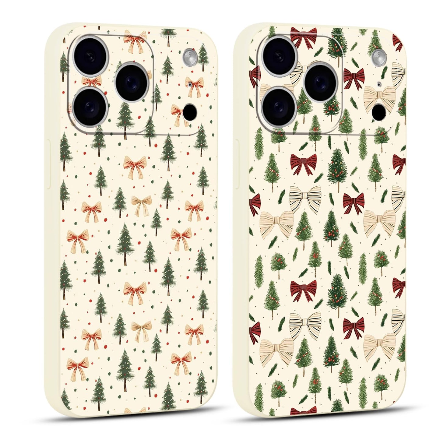 2 Pack Merry Christmas Phone Case for iPhone 16 6.1", Cute Xmas Christmas Tree Pattern Case with Candy Design Christmas Decorations Gifts Shockproof Soft Silicone Cover for Girl Women