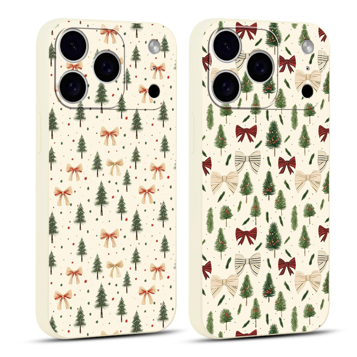 2 Pack Merry Christmas Phone Case for iPhone 16 6.1", Cute Xmas Christmas Tree Pattern Case with Candy Design Christmas Decorations Gifts Shockproof Soft Silicone Cover for Girl Women