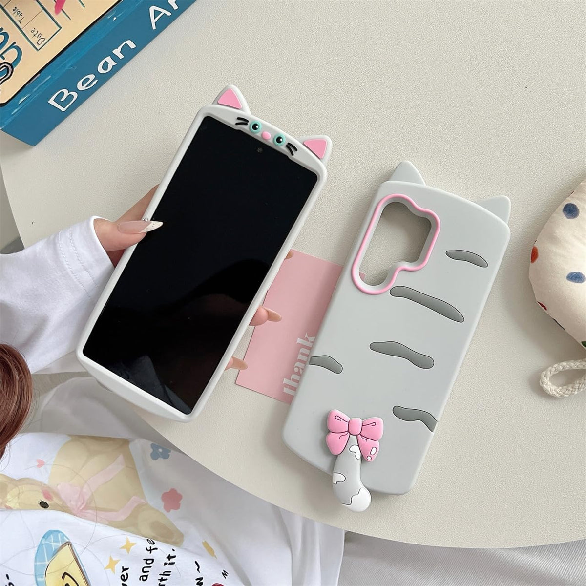 3D Cartoon case for Samsung Galaxy S26 Ultra, Funny Cute Cat Cool Kawaii Soft Silicone Case Women Girls Shockproof Protector Cover Compatible with Samsung Galaxy S26 Ultra
