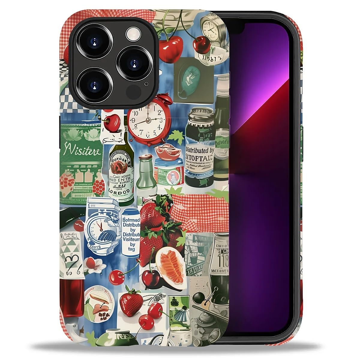 DAIZAG Phone Case Compatible with iPhone 13/14,Christmas Santa Claus Mixed 2 Layer Soft Silicone+Hard PC Ddouble Protection Ultra-Thin Phone Case for iPhone 13/14