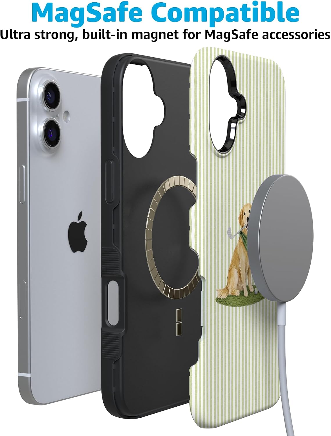 Casely iPhone 16 Case | Clubhouse | Golden on the Green | Bold Protective Design | Compatible with MagSafe