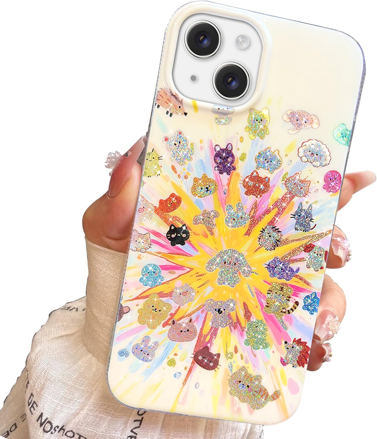 iPhone 13/14 Case, Black Cat Design, Slim Silicone Bumper Case, Wireless Charging Compatible