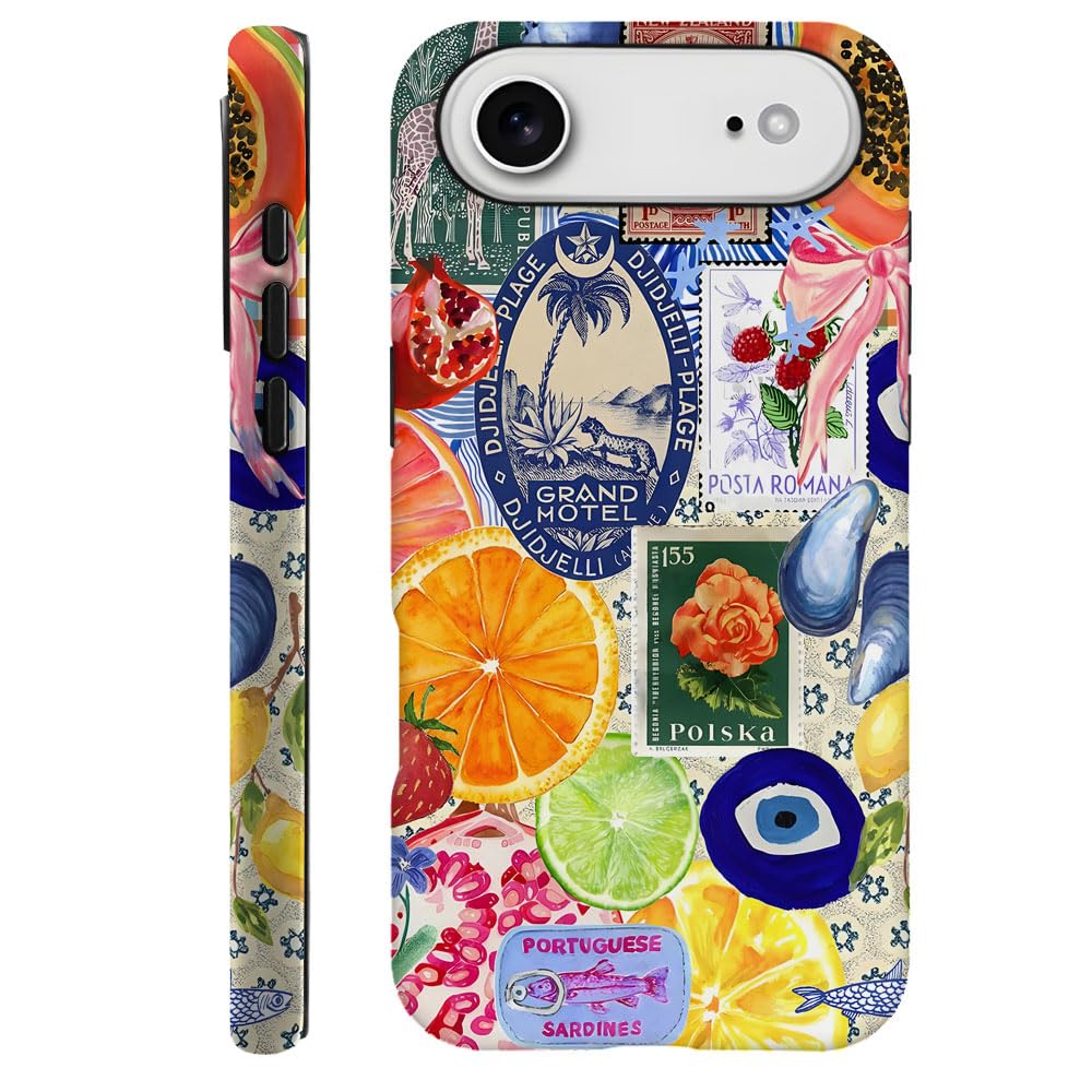 Case Compatible with iPhone 17 Pro,Fall Prevention Hybrid 2-Layer Hard Shell Phone Cover for Girls Boys,Collage European Disco