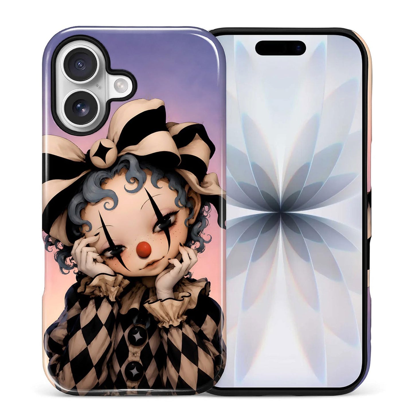 for iPhone 13/14 Case,Hybrid 2-Layer Hard Shell + Silicone Protective Case -Resistant Shockproof- Ally's Dog's Cute College Summer Flower Collage