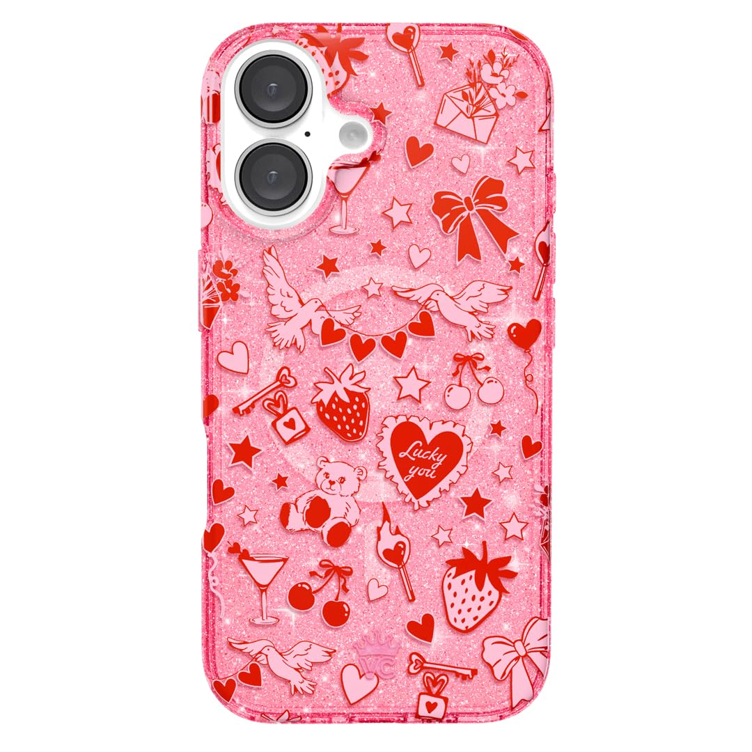 VELVET CAVIAR Christmas Phone Case for iPhone 16 - Compatible with MagSafe [10ft Drop Tested] - Holiday Peppermint Glitter Winter Theme